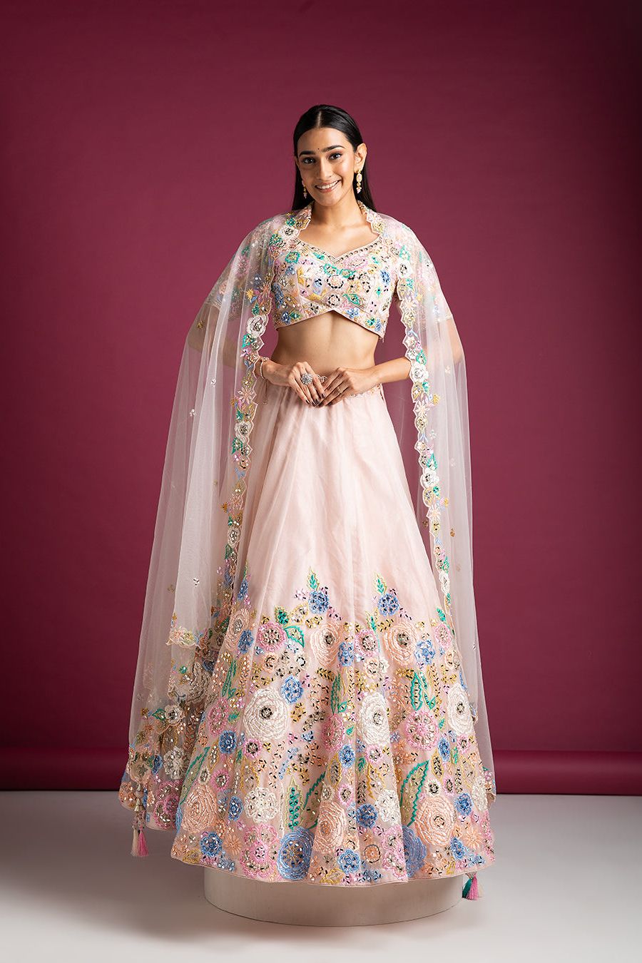 Blush Pink Lehenga Set - Mokshaa