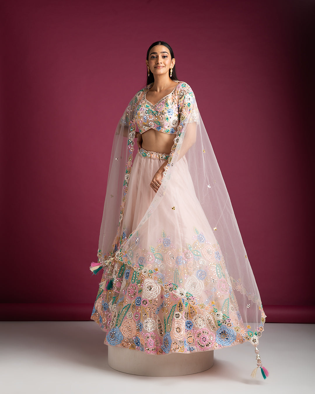 Blush Pink Lehenga Set - Mokshaa