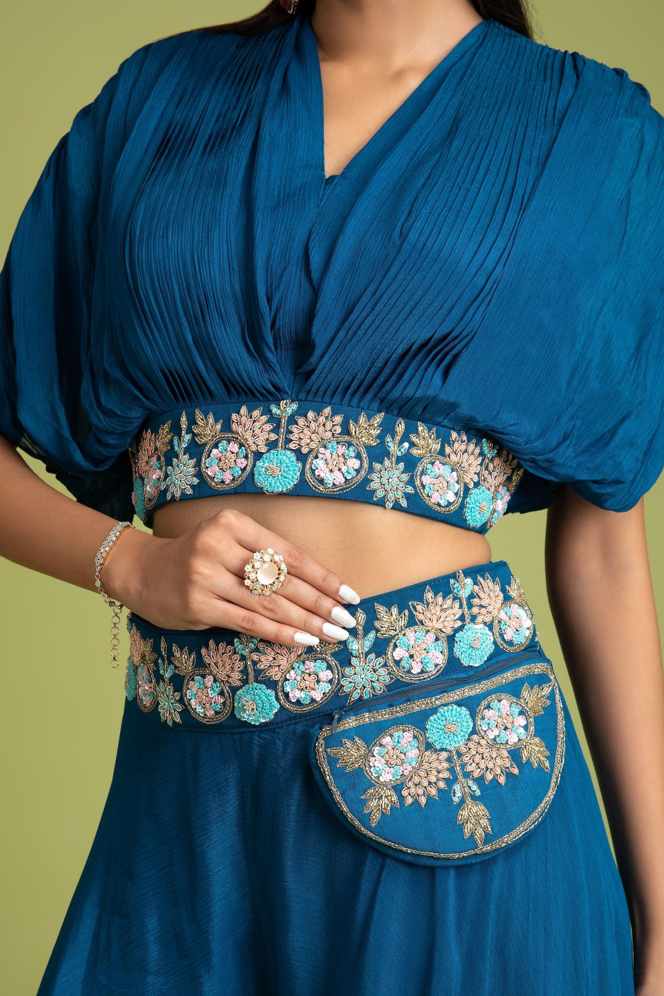 Royal Blue Crop Top And Palazzo Set 2XL Royal Blue Crop Top And Palazzo Set 2XL