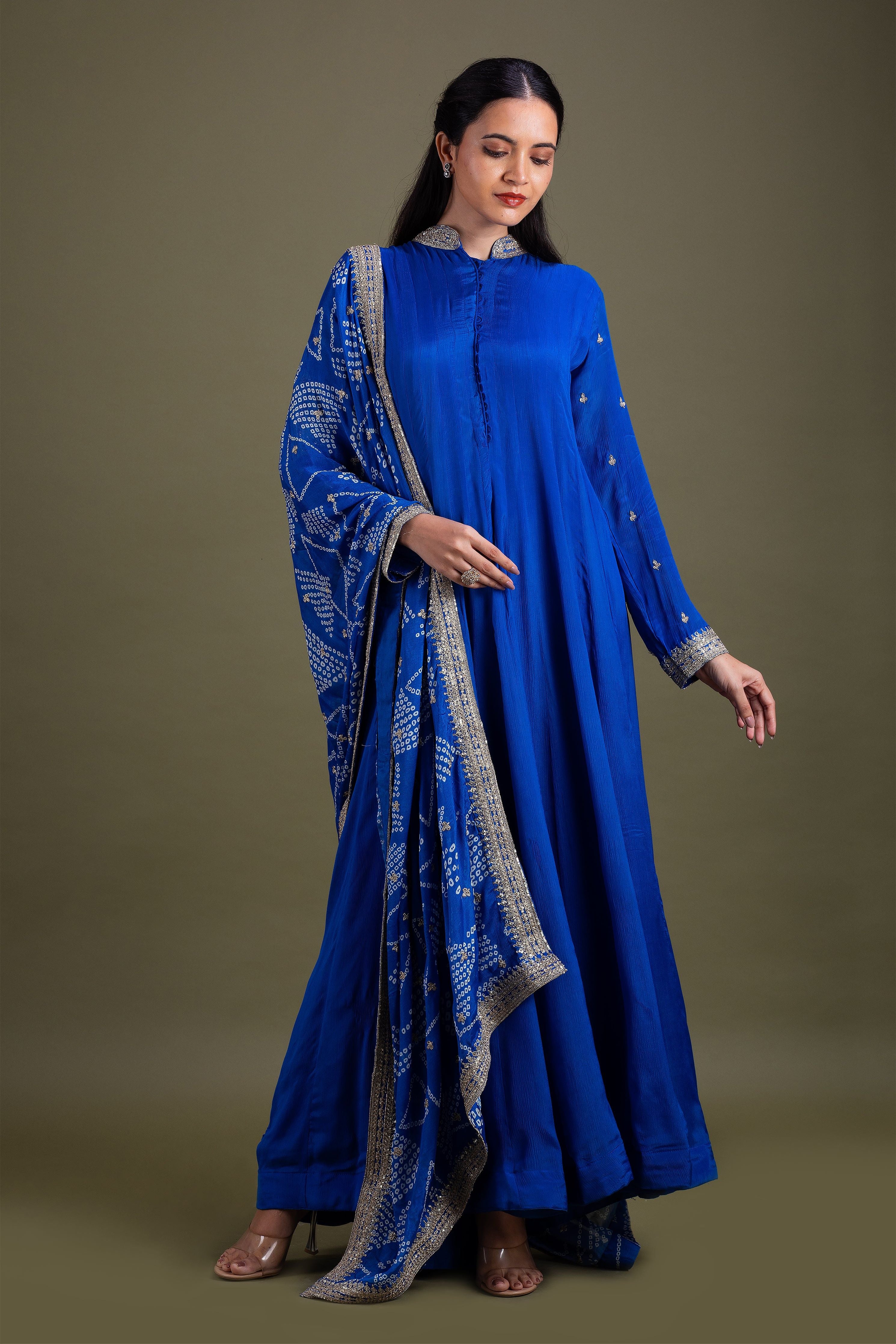 Royal Blue Anarkali Suit聽 Mokshaa