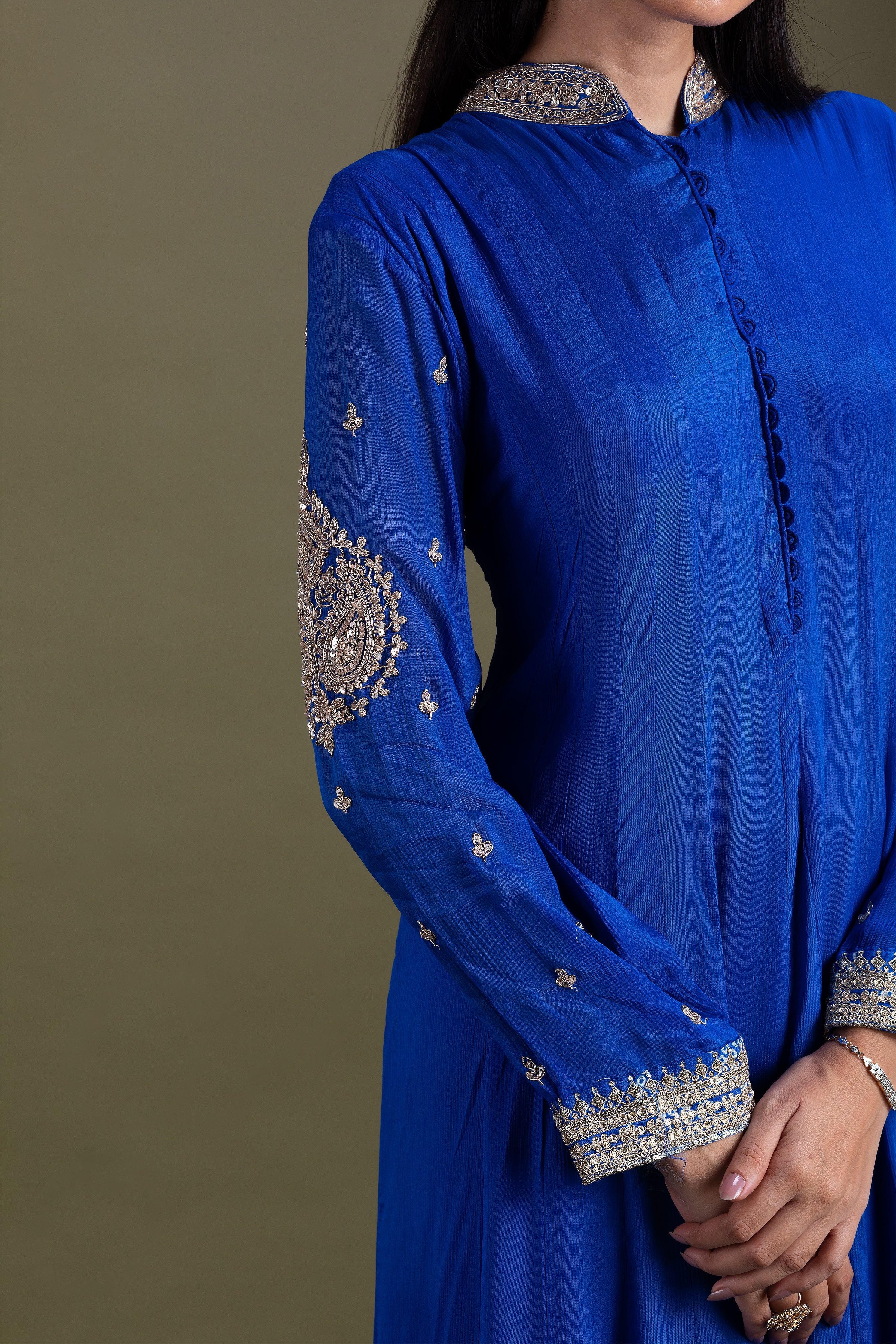 Royal Blue Anarkali Suit  Mokshaa