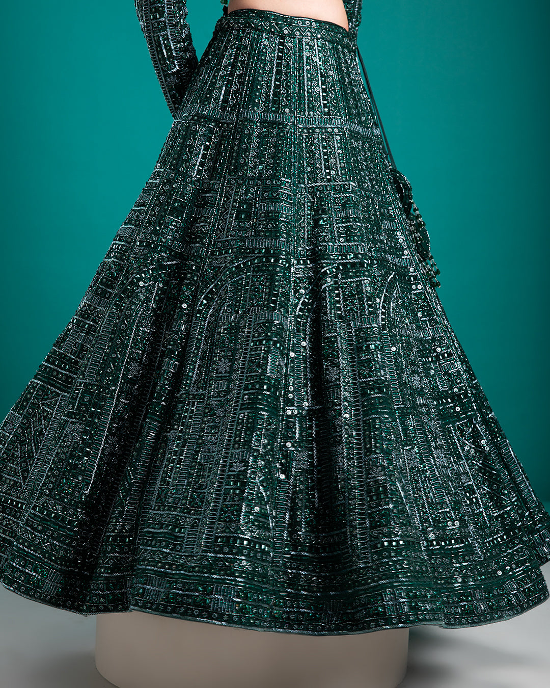 Emerald Green Lehenga - Mokshaa