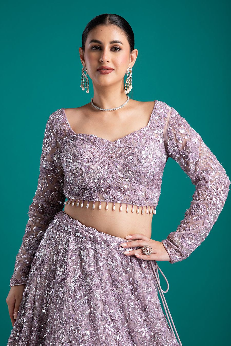 Lavender Lehenga Set - Mokshaa