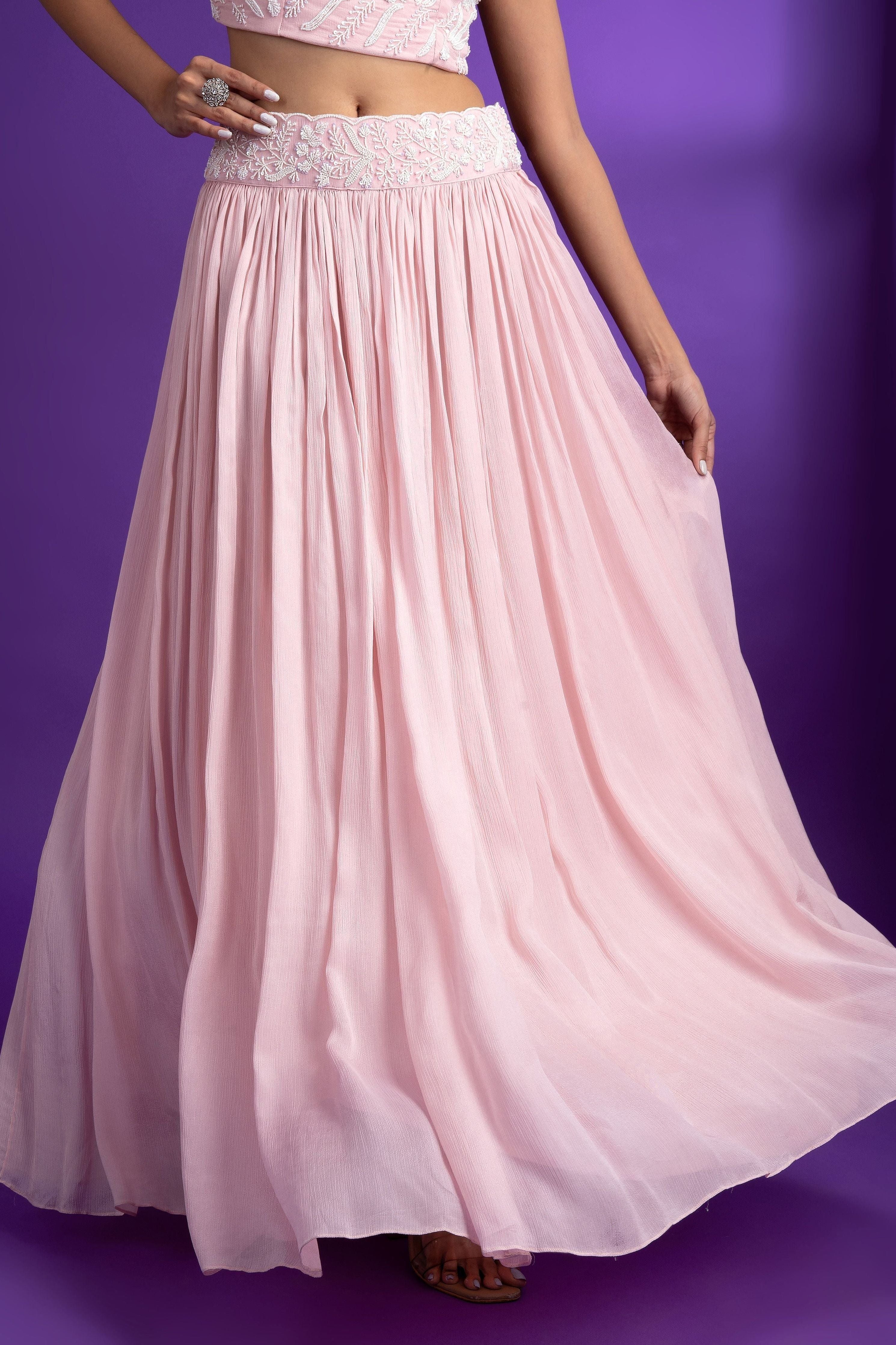 Pink Chiffon Indo-Western - Mokshaa