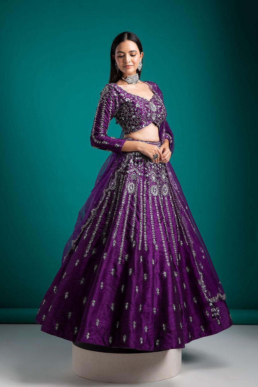 Deep purple Lehenga Set - Mokshaa