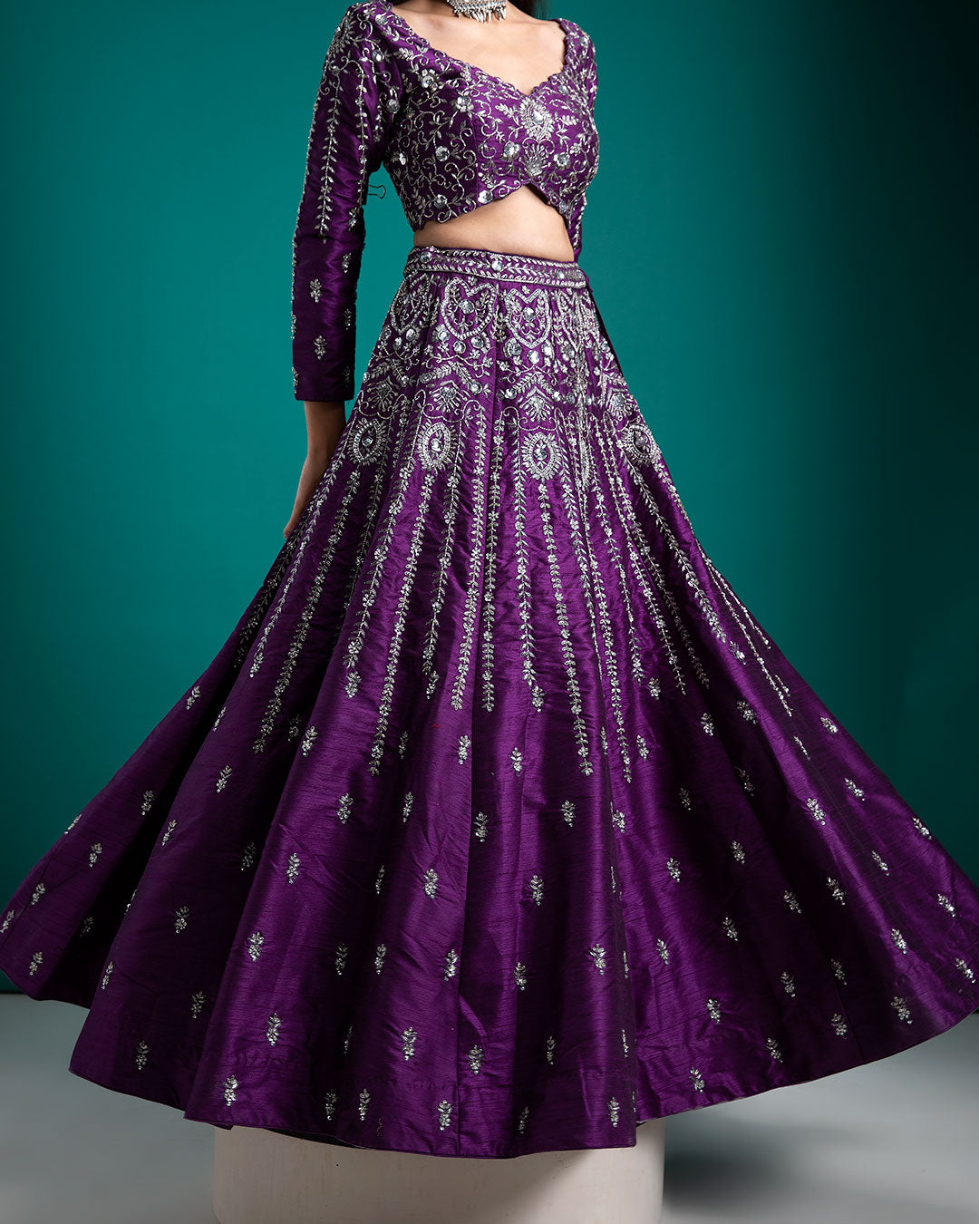 Deep purple Lehenga Set - Mokshaa