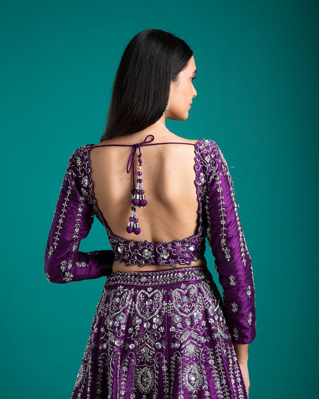 Deep purple Lehenga Set - Mokshaa