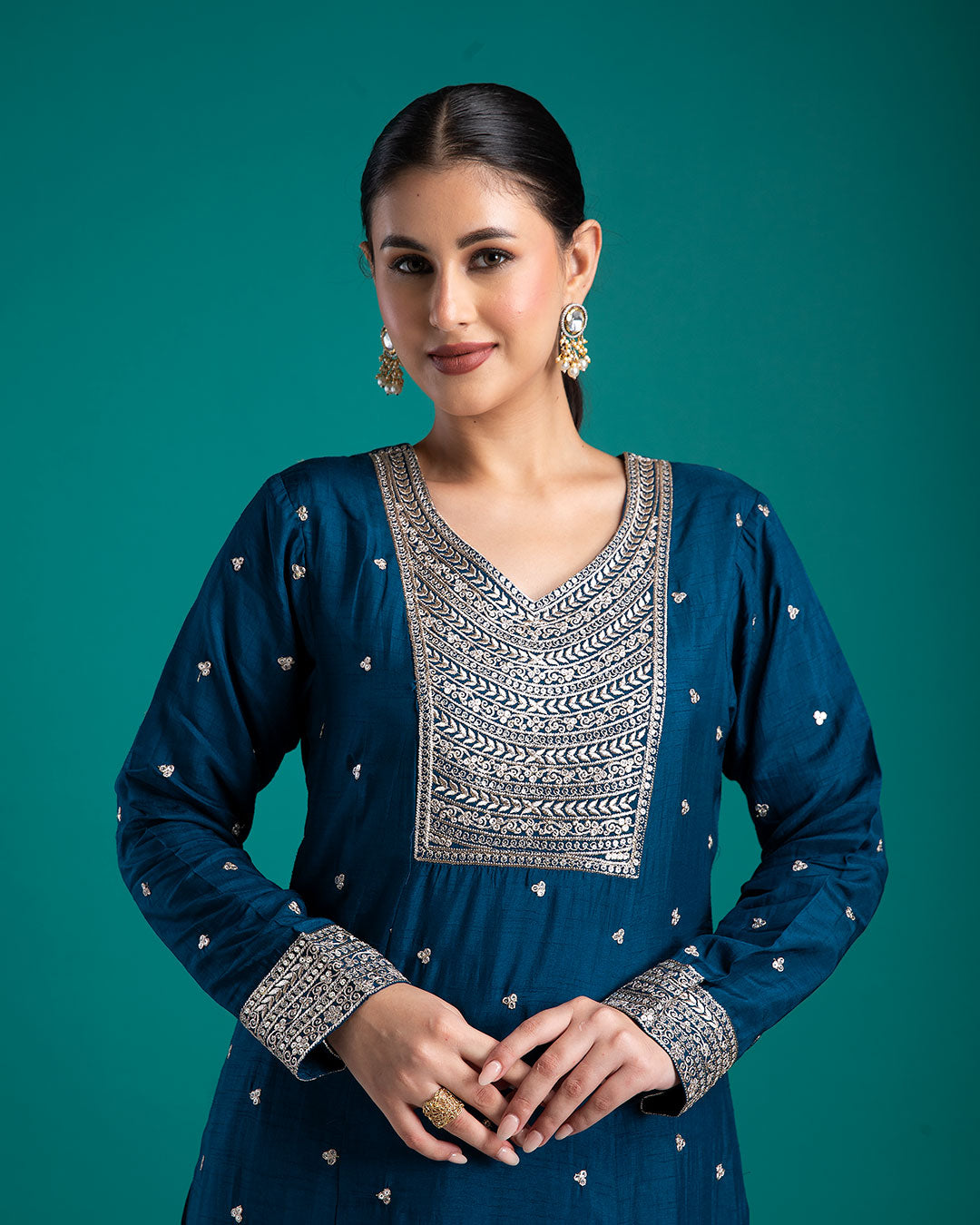 Navy Blue Salwar set - Mokshaa