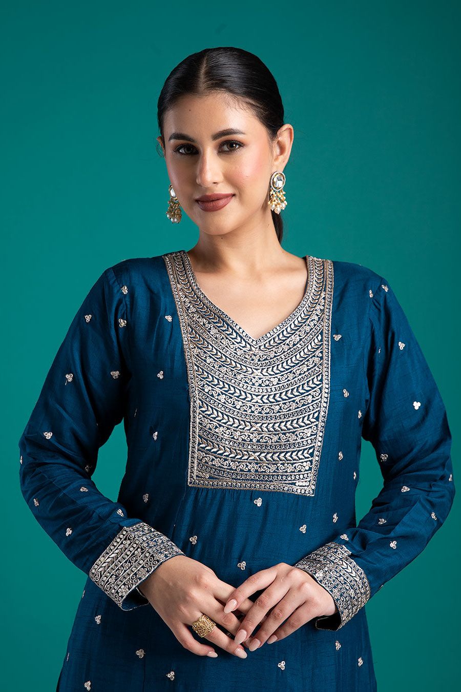 Navy Blue Salwar set - Mokshaa