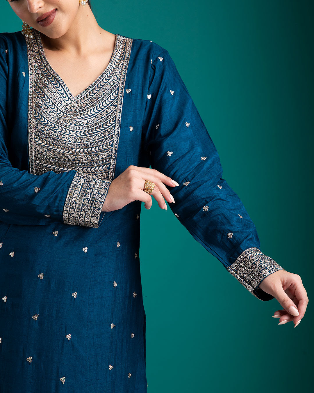 Navy Blue Salwar set - Mokshaa