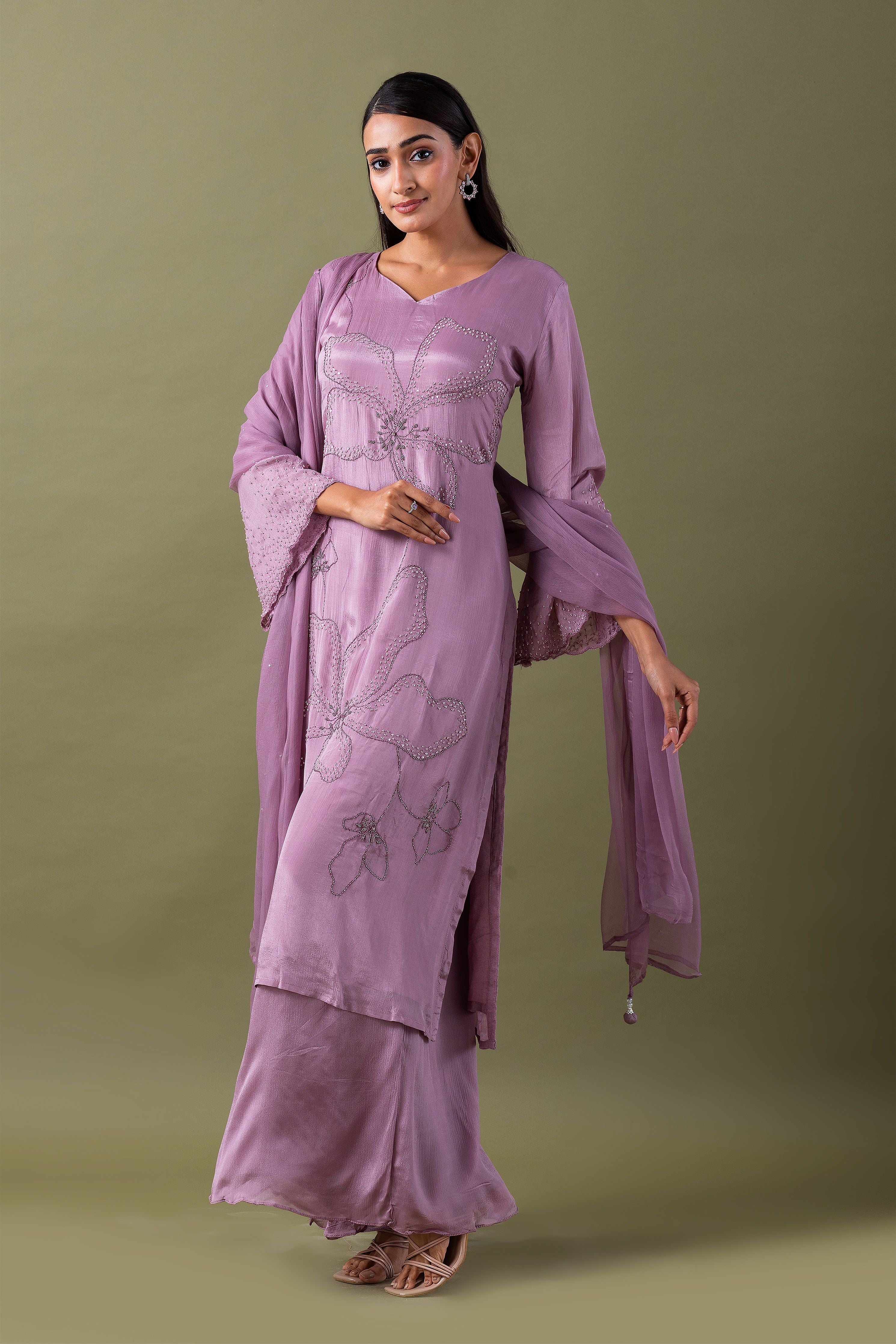 Lavender Kurta Set - Mokshaa