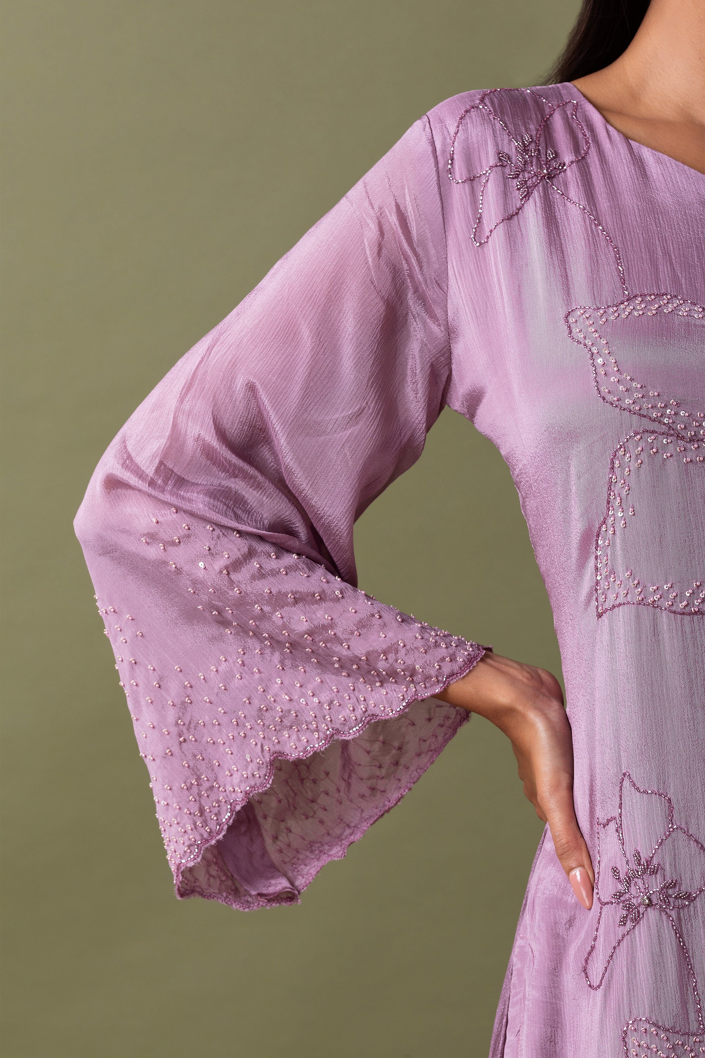 Lavender Kurta Set - Mokshaa