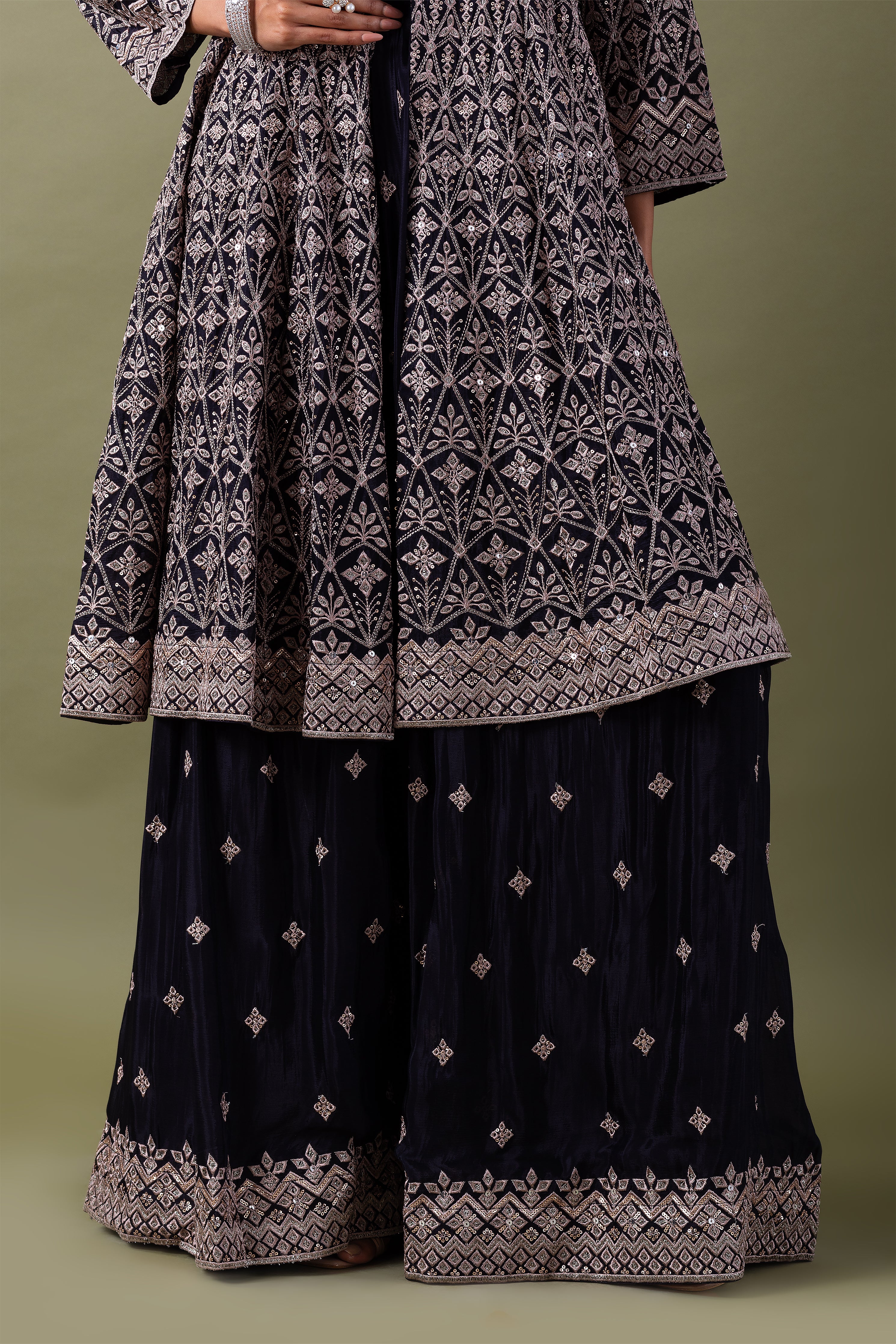 Deep Blue Anarkali Set