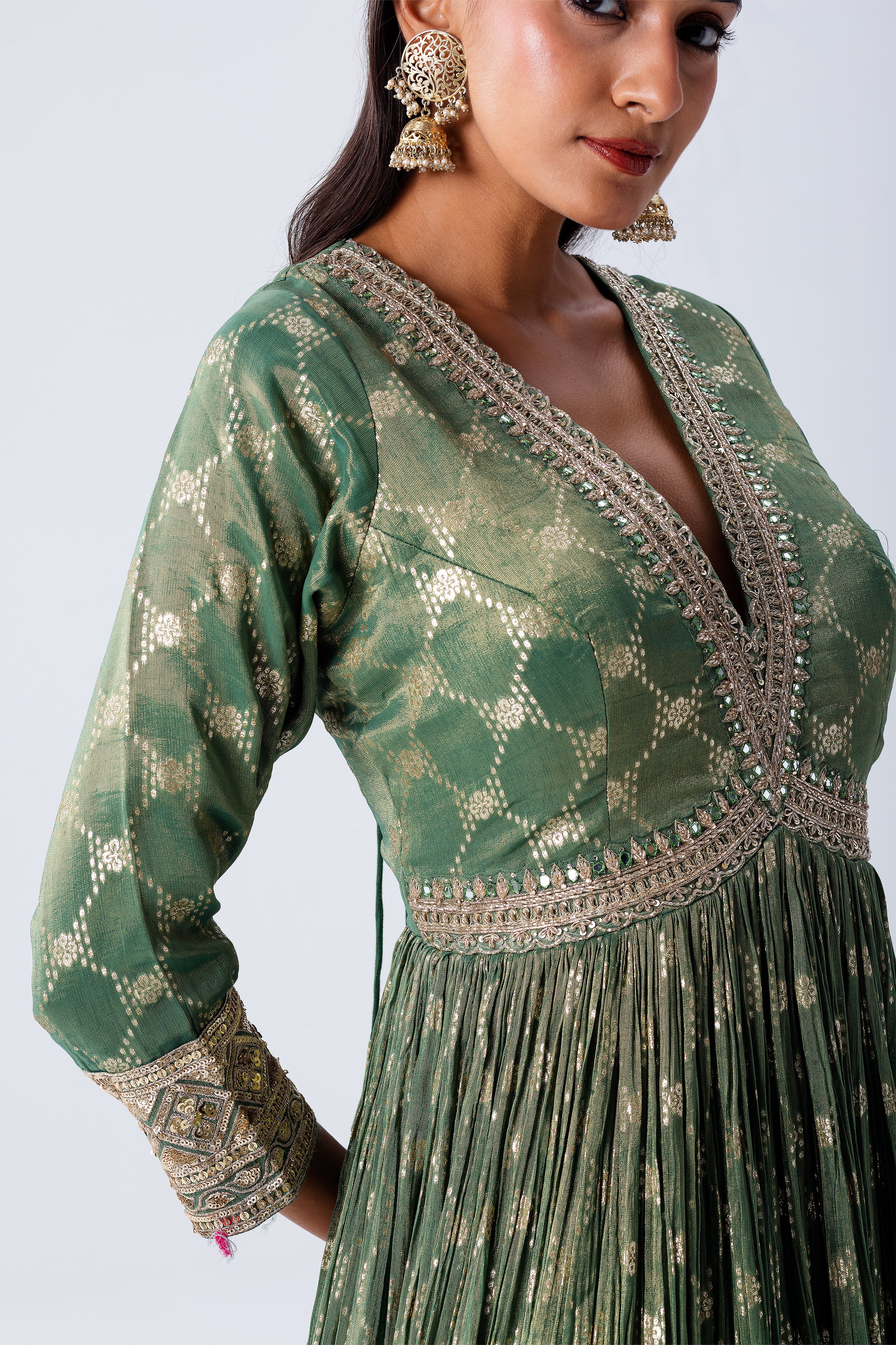 Sage Green Anarkali Set