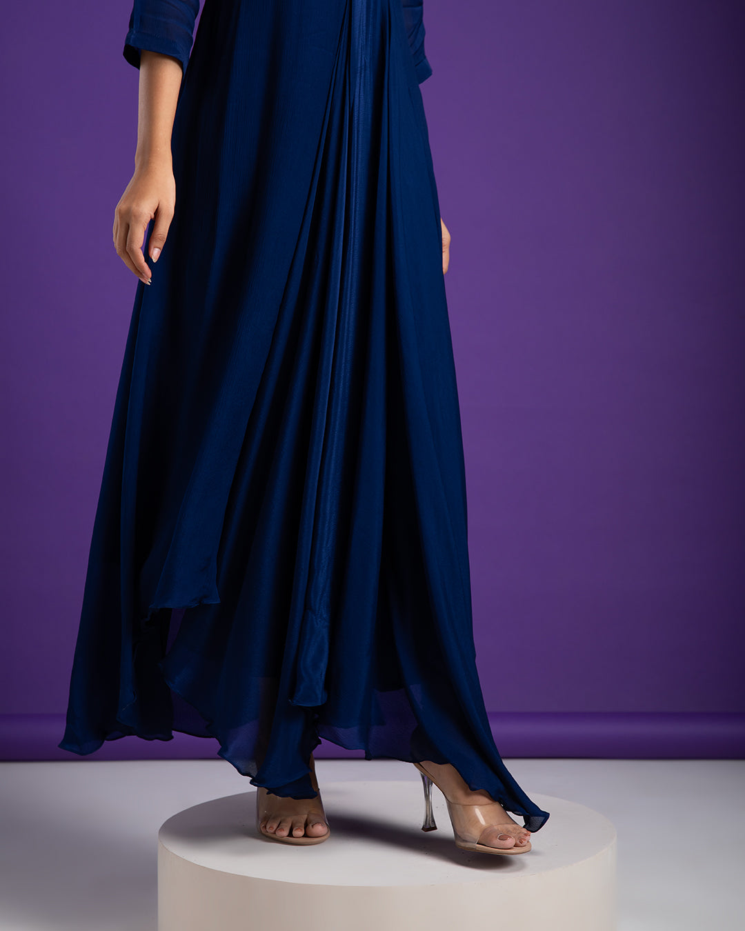 Navy Blue Dress - Mokshaa