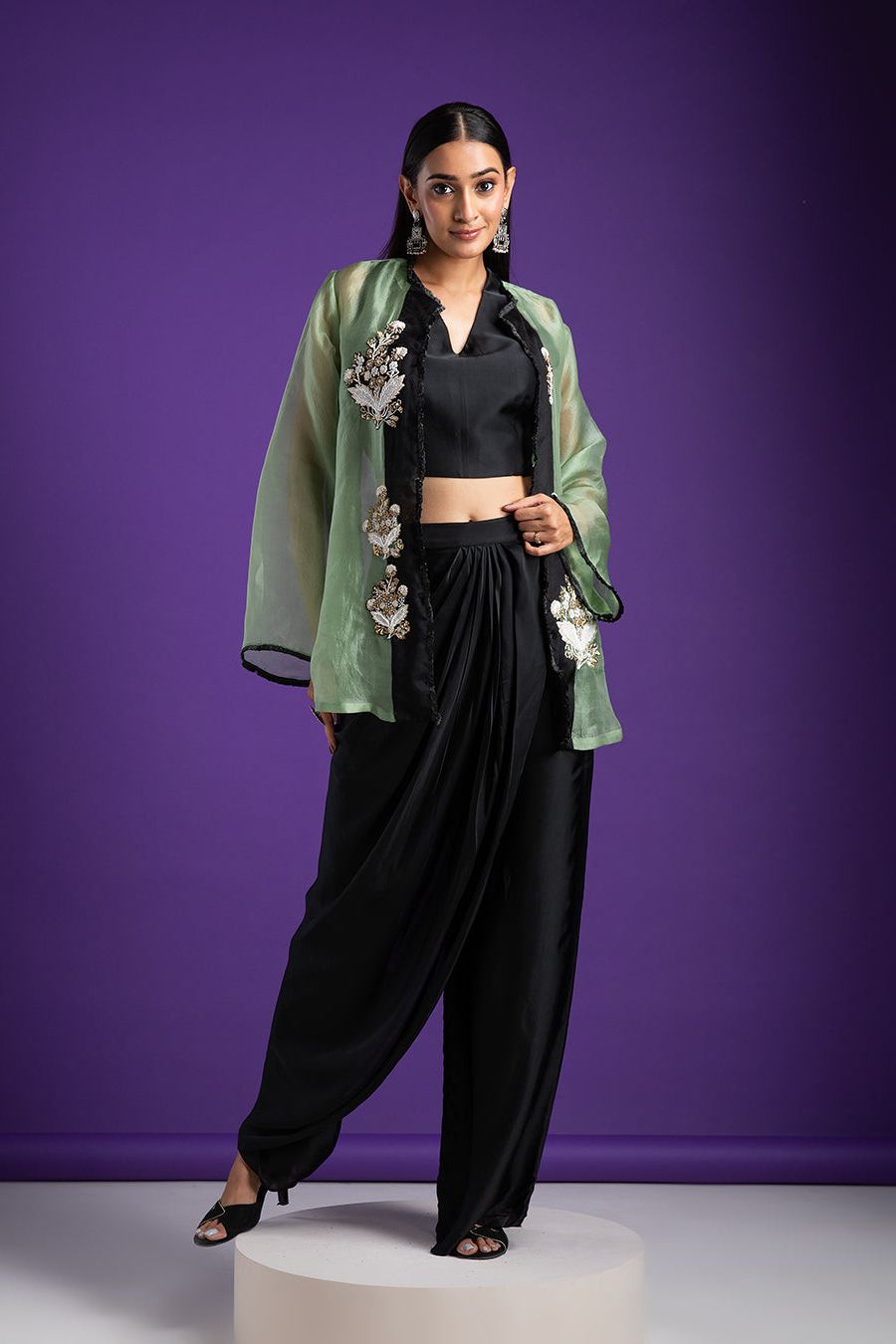 Black Draped Indo-Western - Mokshaa