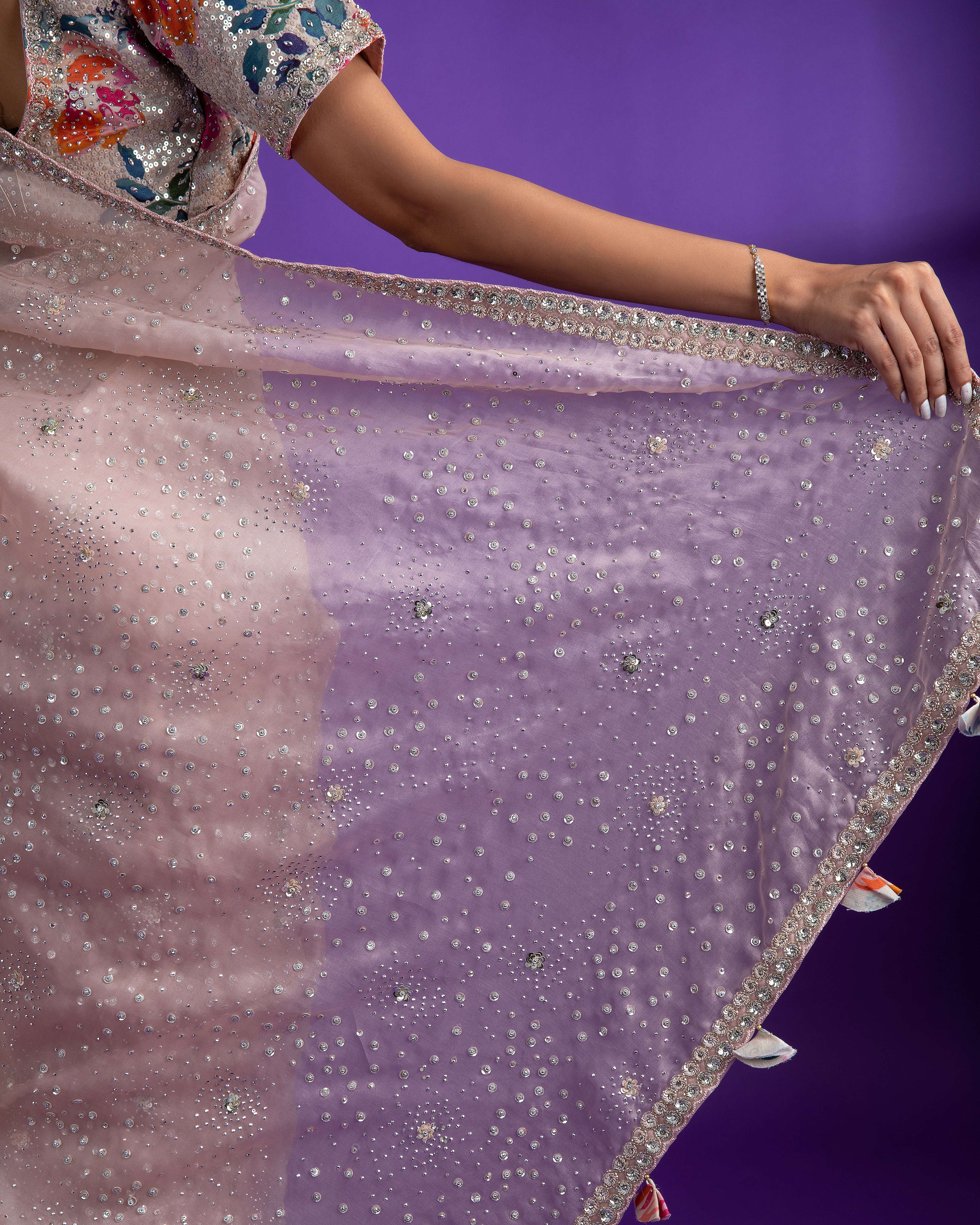 Light Pink Saree - Mokshaa