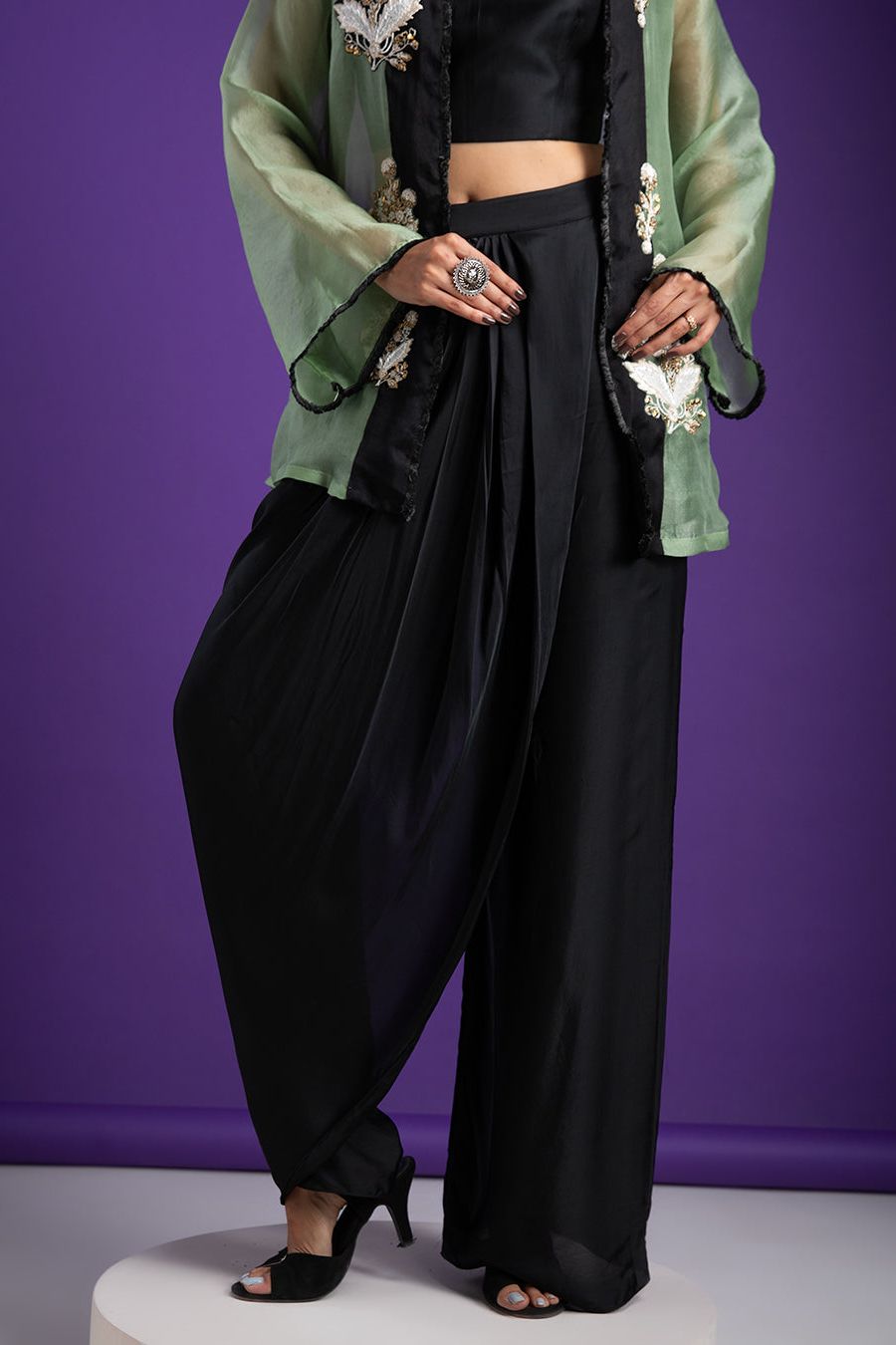 Black Draped Indo-Western - Mokshaa