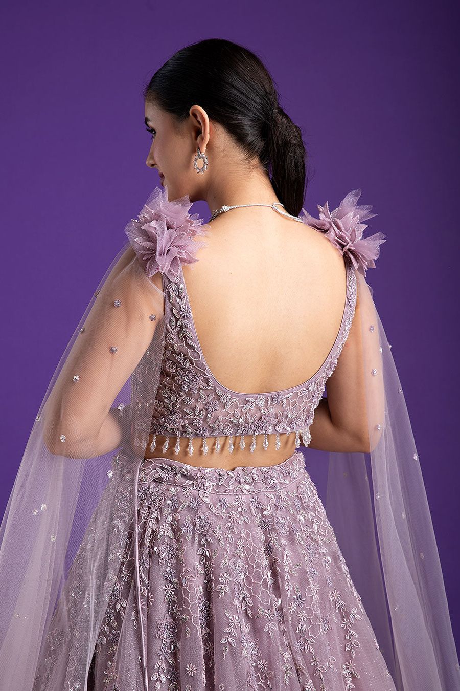 Lavender Embellished Lehenga Set - Mokshaa