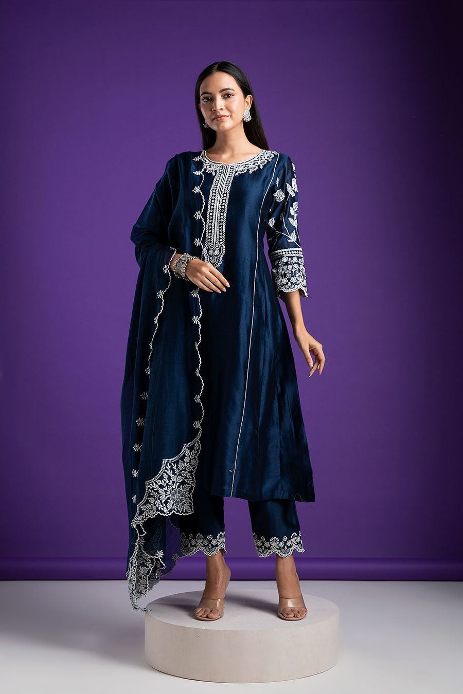 Navy Blue Kurta Set - Mokshaa