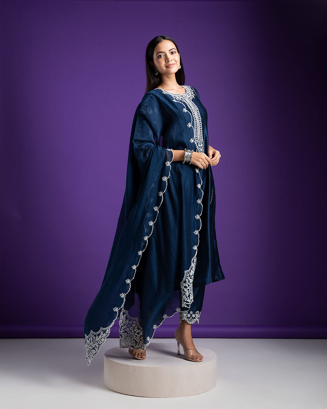 Navy Blue Kurta Set - Mokshaa