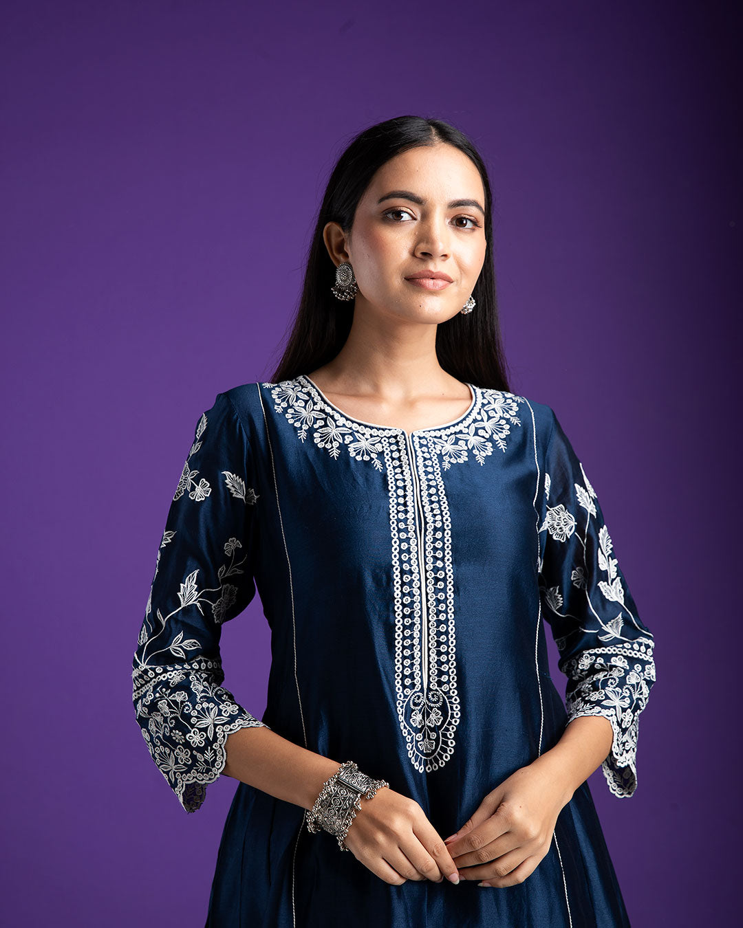 Navy Blue Kurta Set - Mokshaa