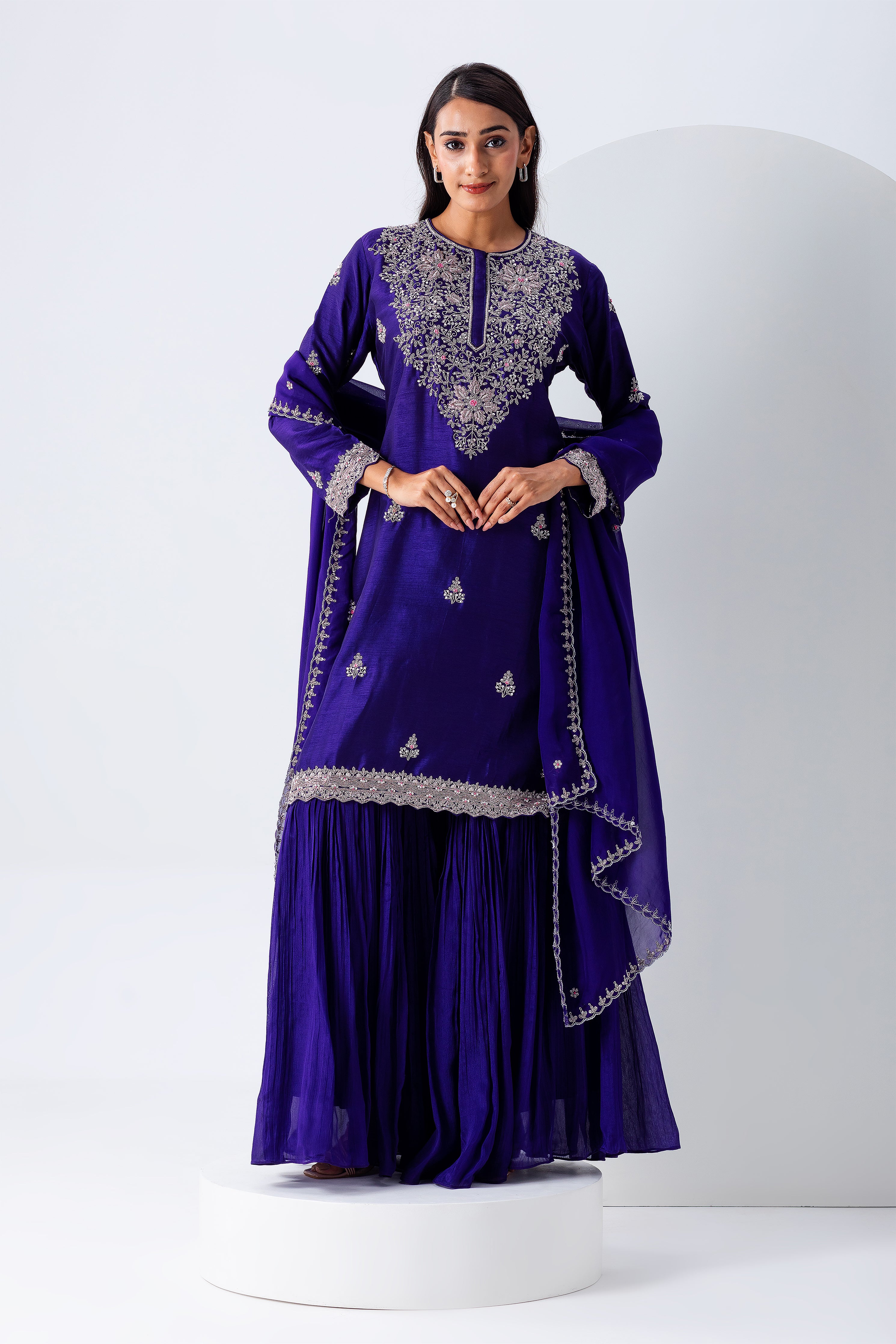 Royal Blue Sharara Set