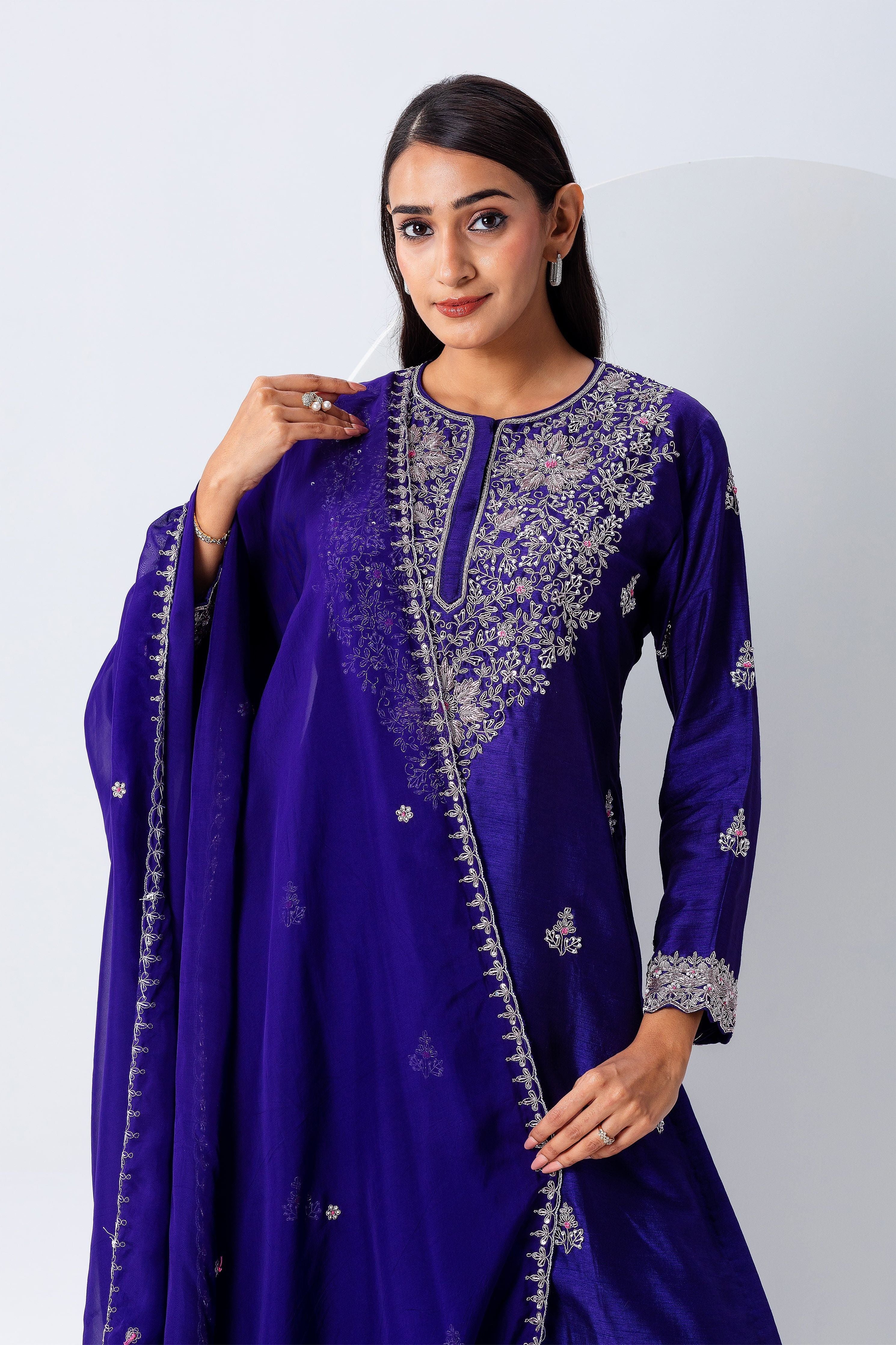 Royal Blue Sharara Set - Mokshaa