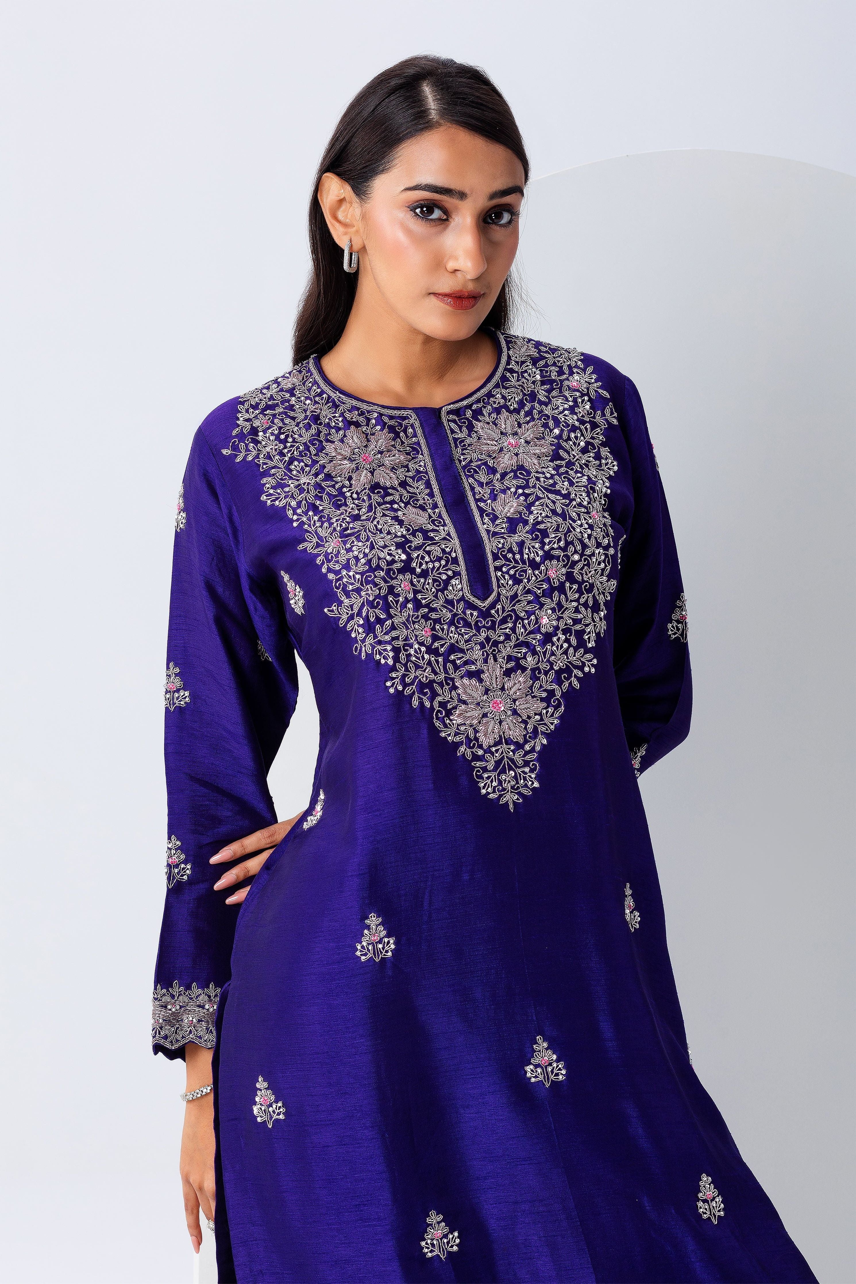 Royal Blue Sharara Set - Mokshaa