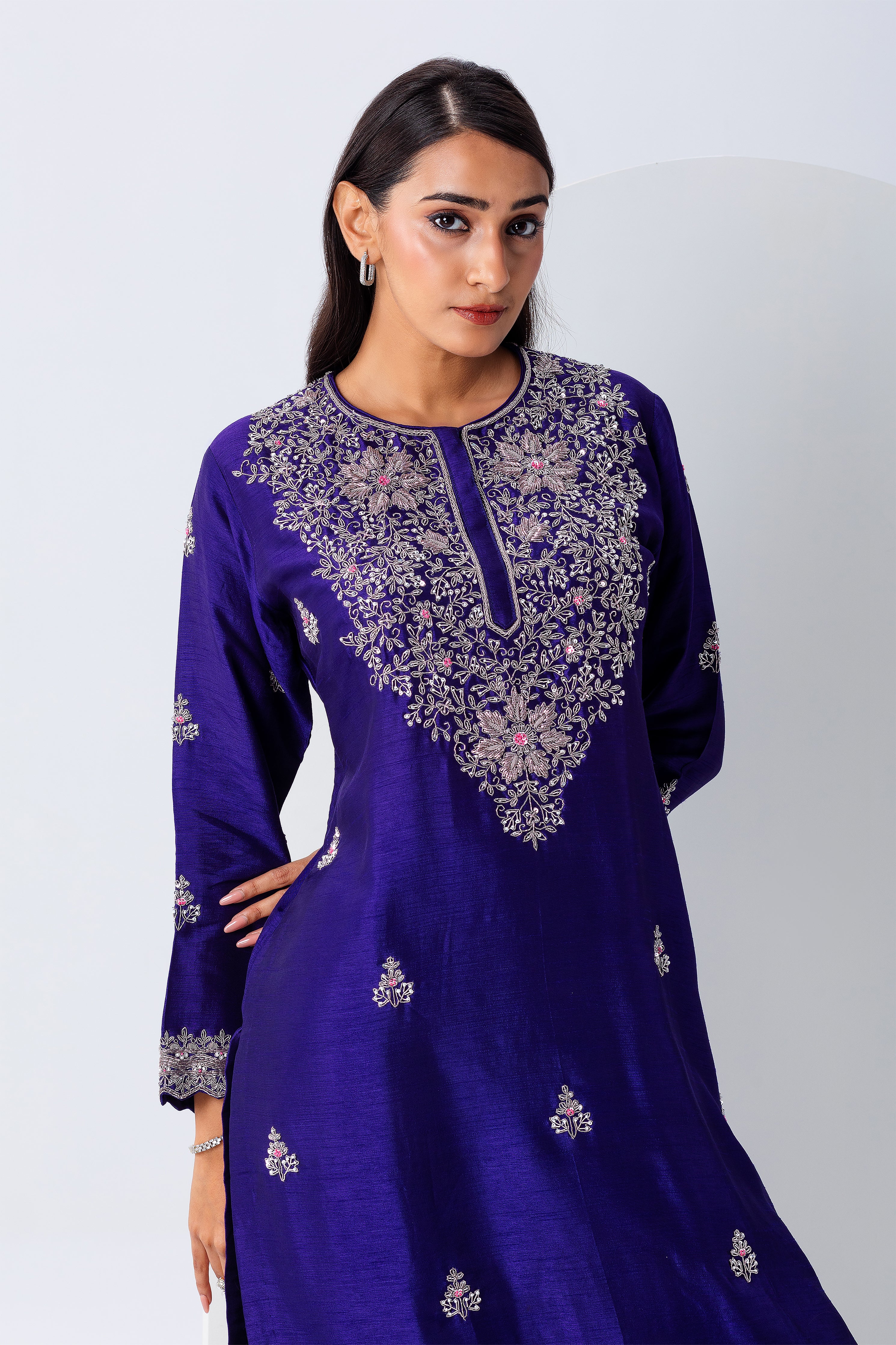 Royal Blue Sharara Set