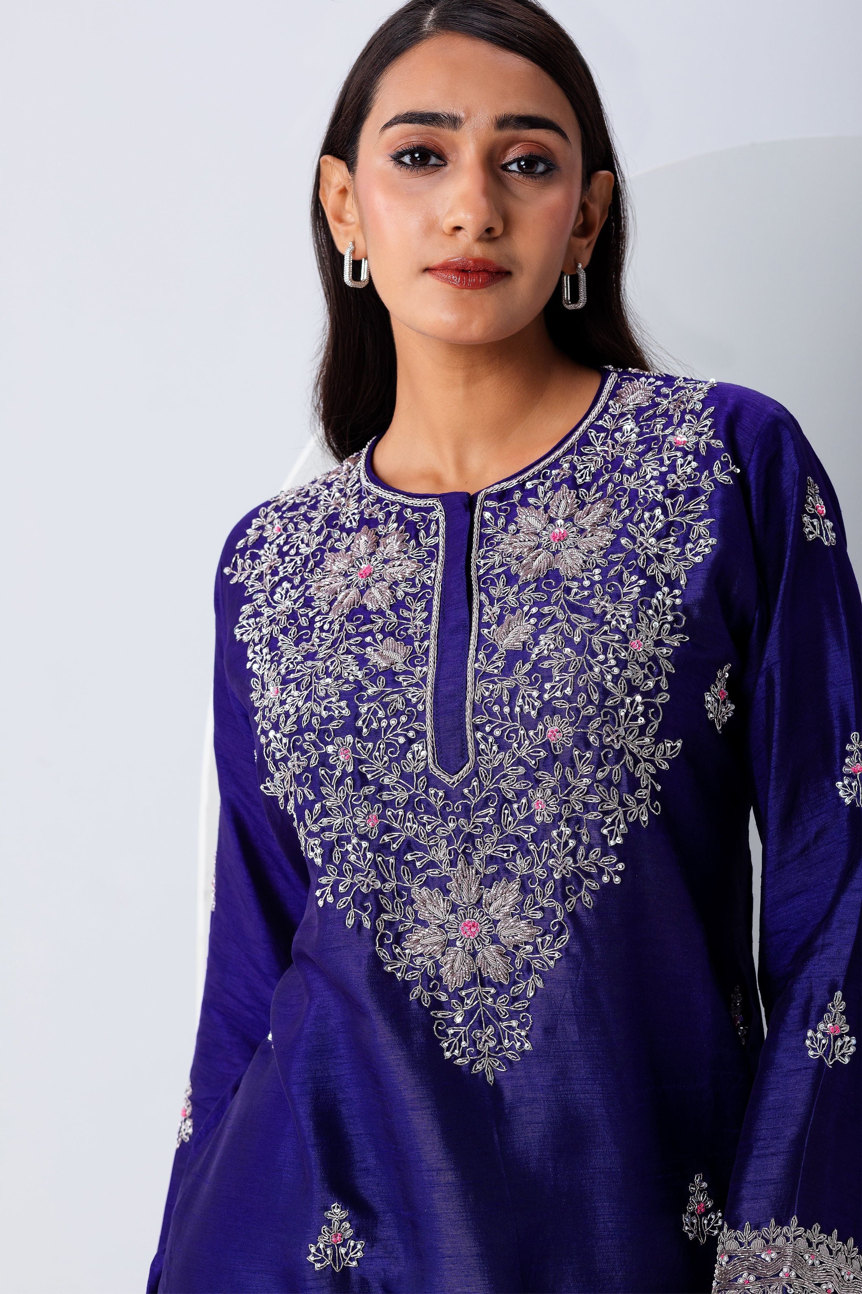 Royal Blue Sharara Set - Mokshaa
