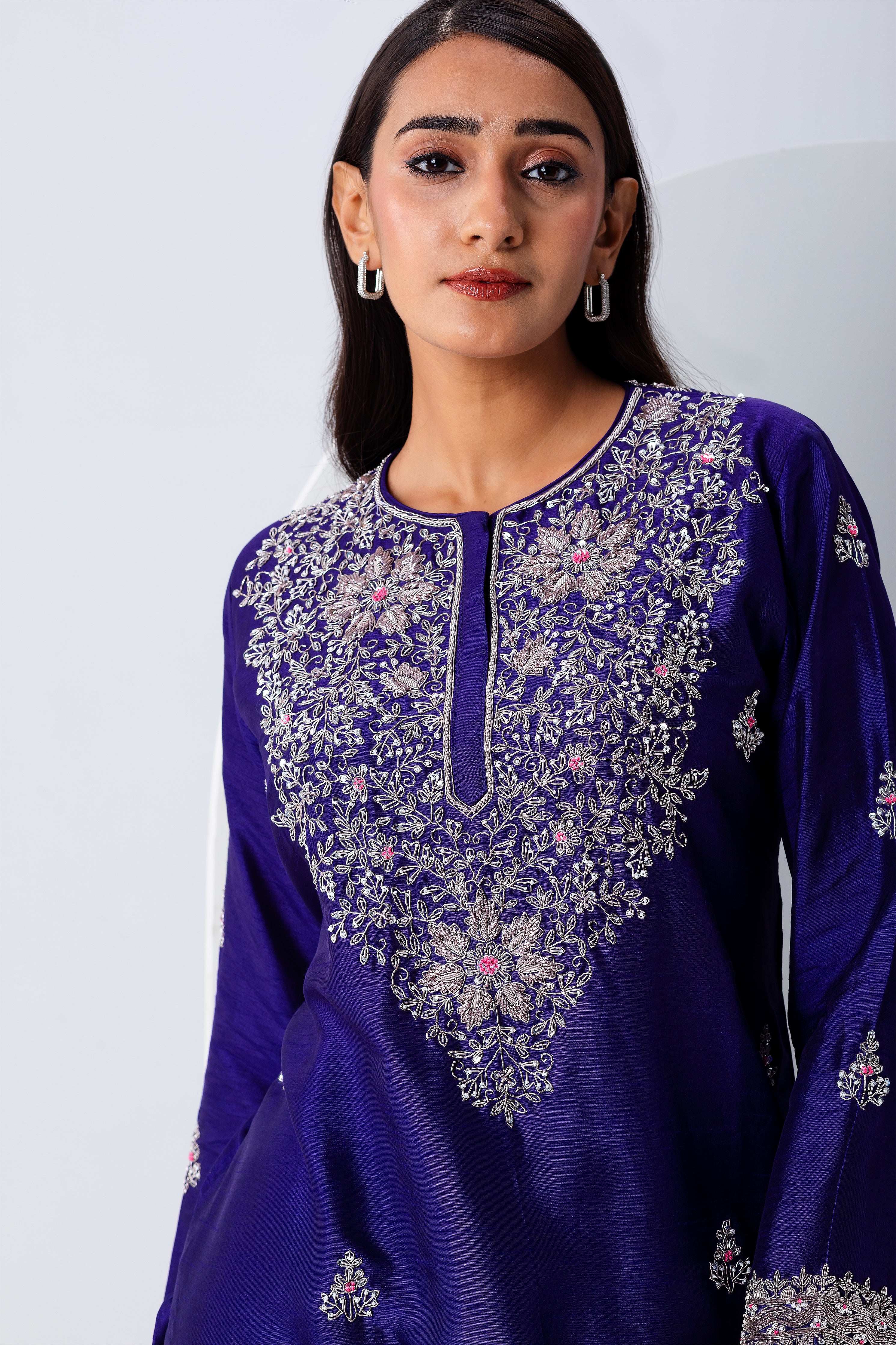 Royal Blue Sharara Set