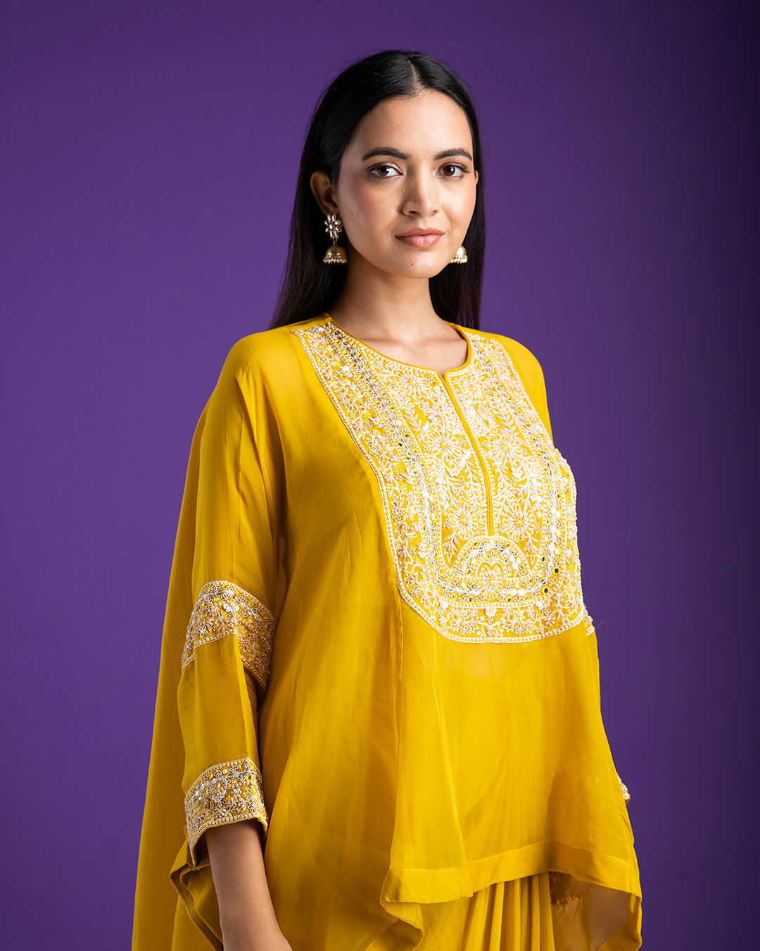 Mustard Yellow Indo-Western set - Mokshaa