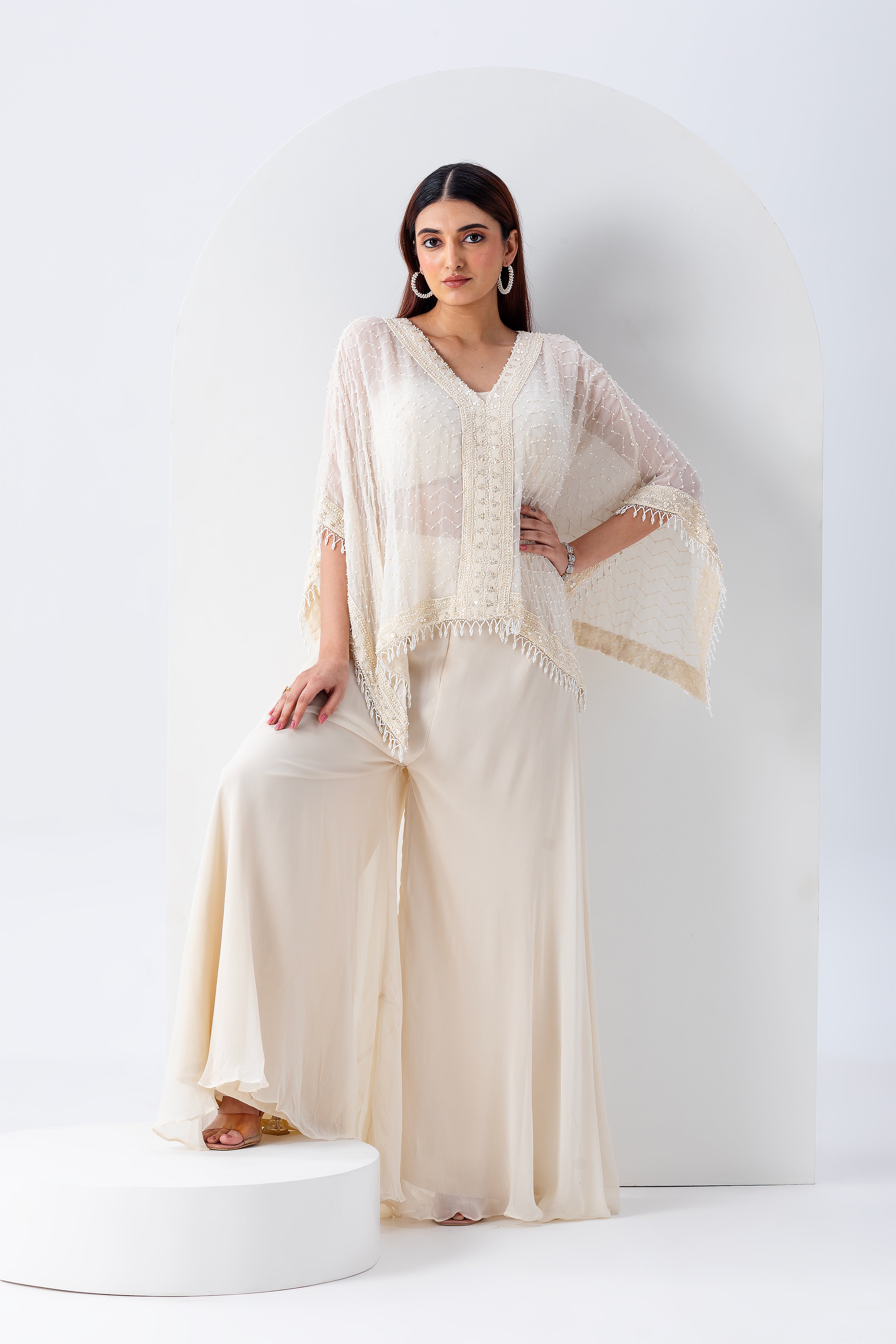 Ivory Cape Set - Mokshaa