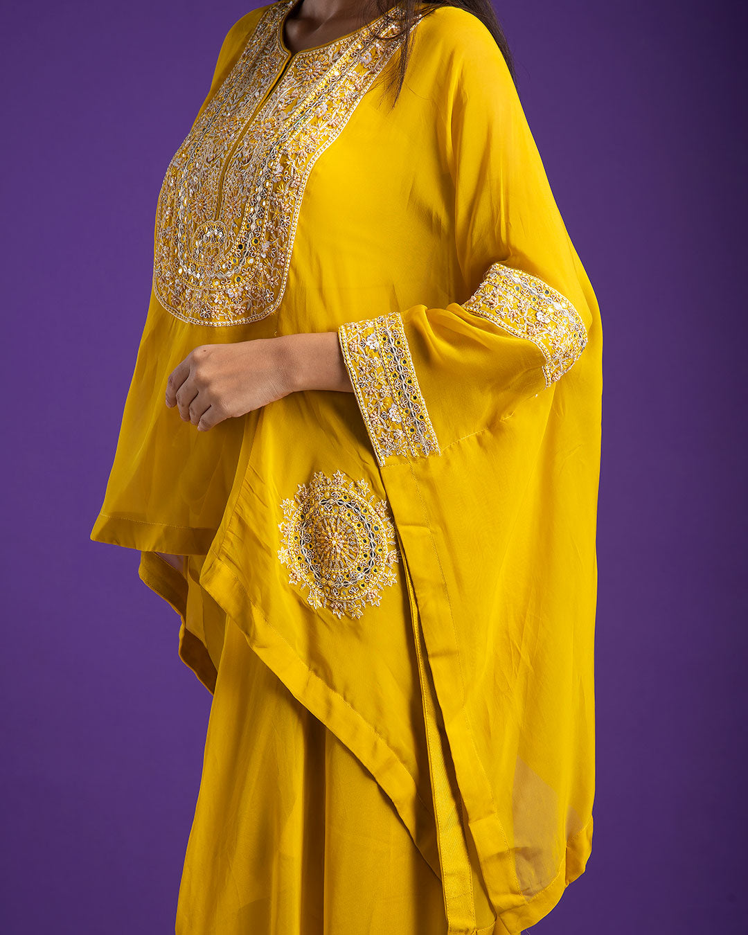 Mustard Yellow Indo-Western set - Mokshaa