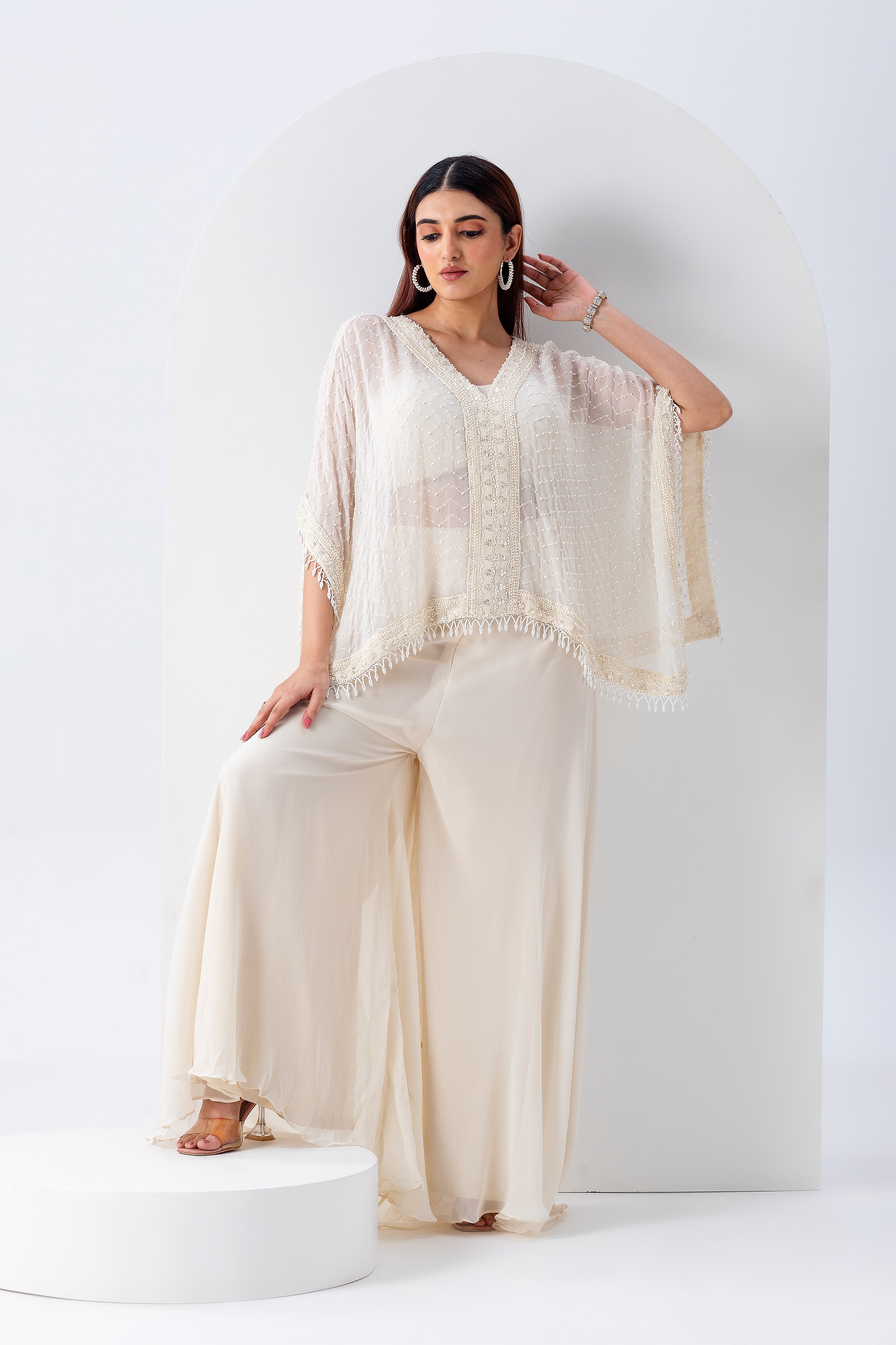 Ivory Cape Set - Mokshaa