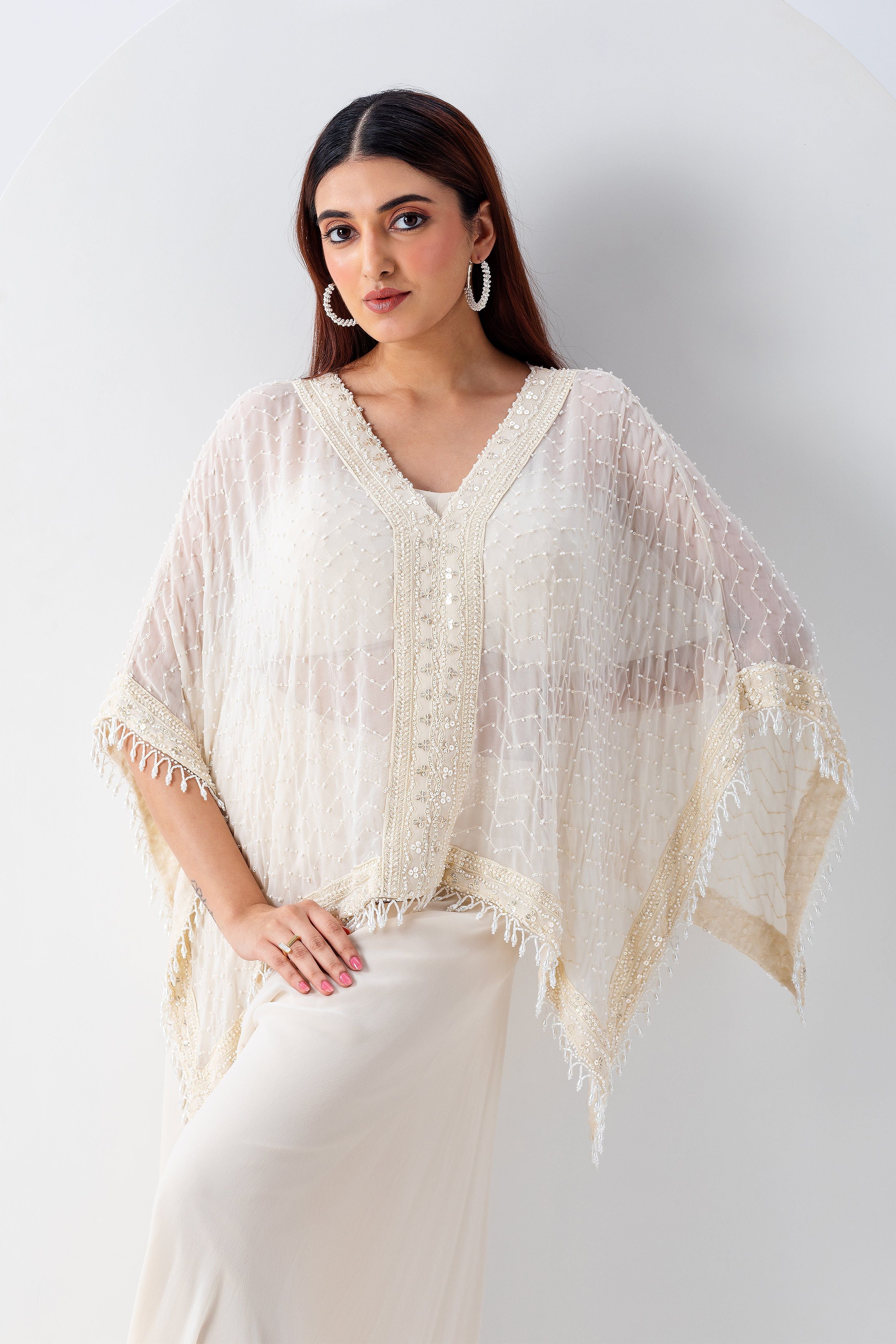 Ivory Cape Set - Mokshaa