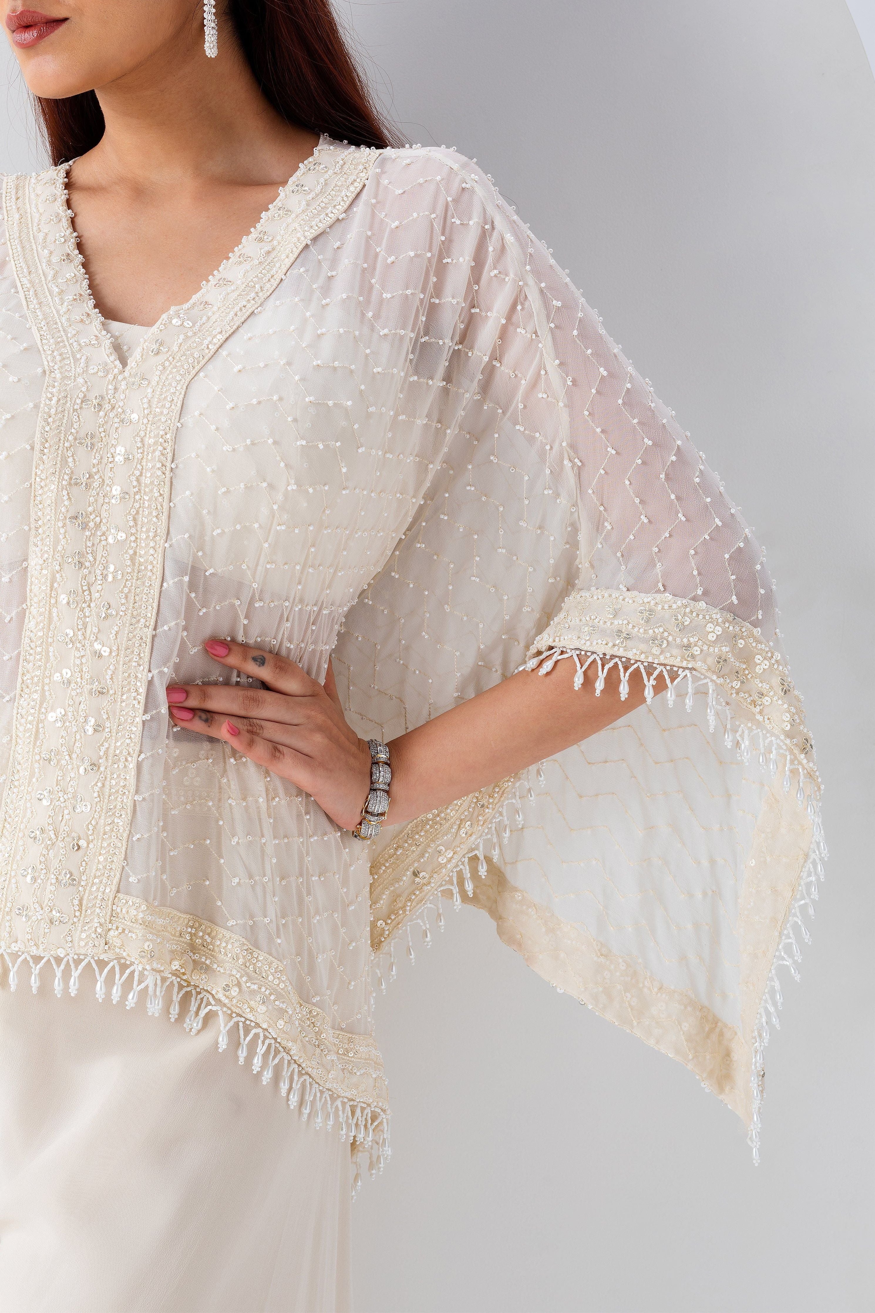 Ivory Cape Set - Mokshaa