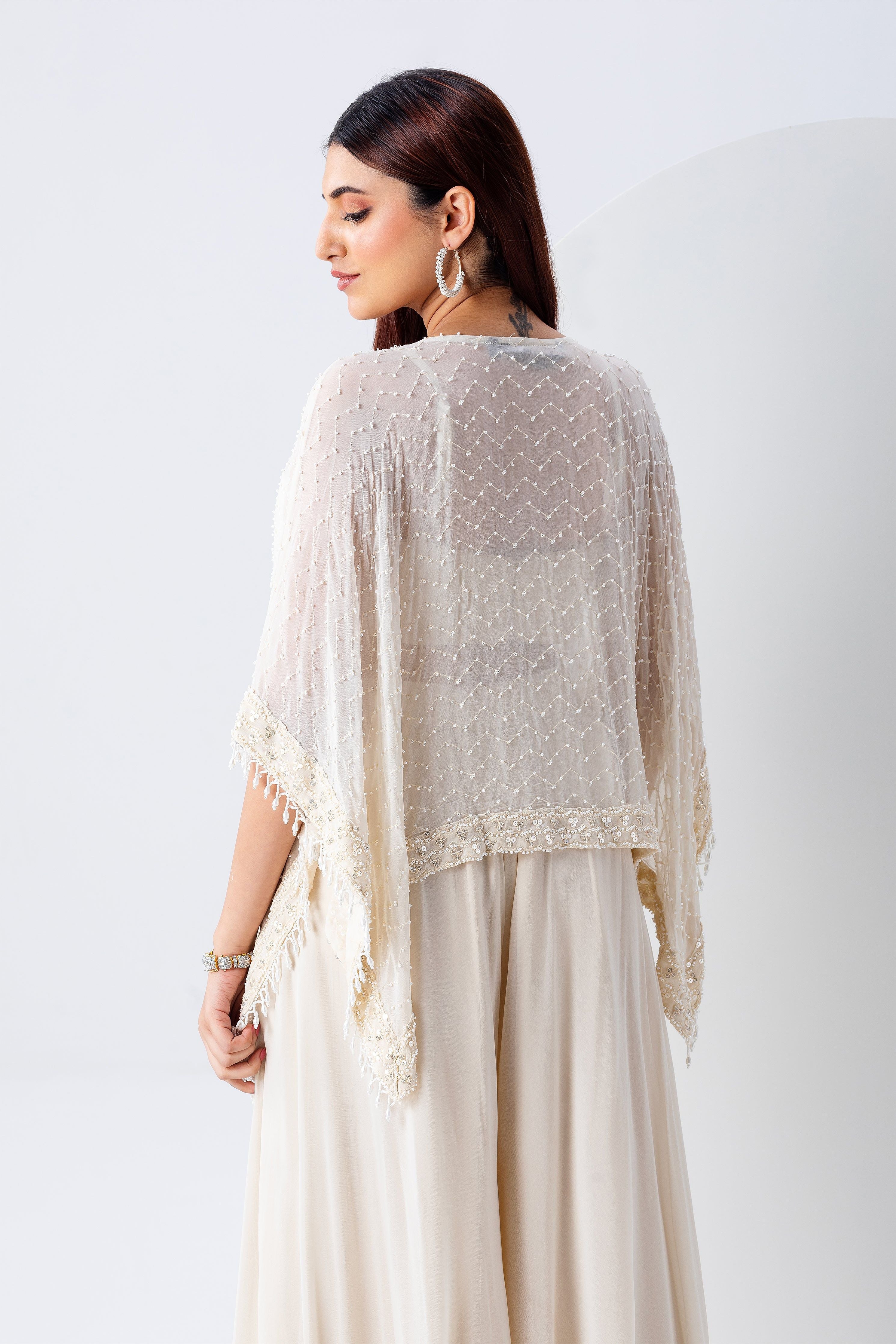 Ivory Cape Set - Mokshaa