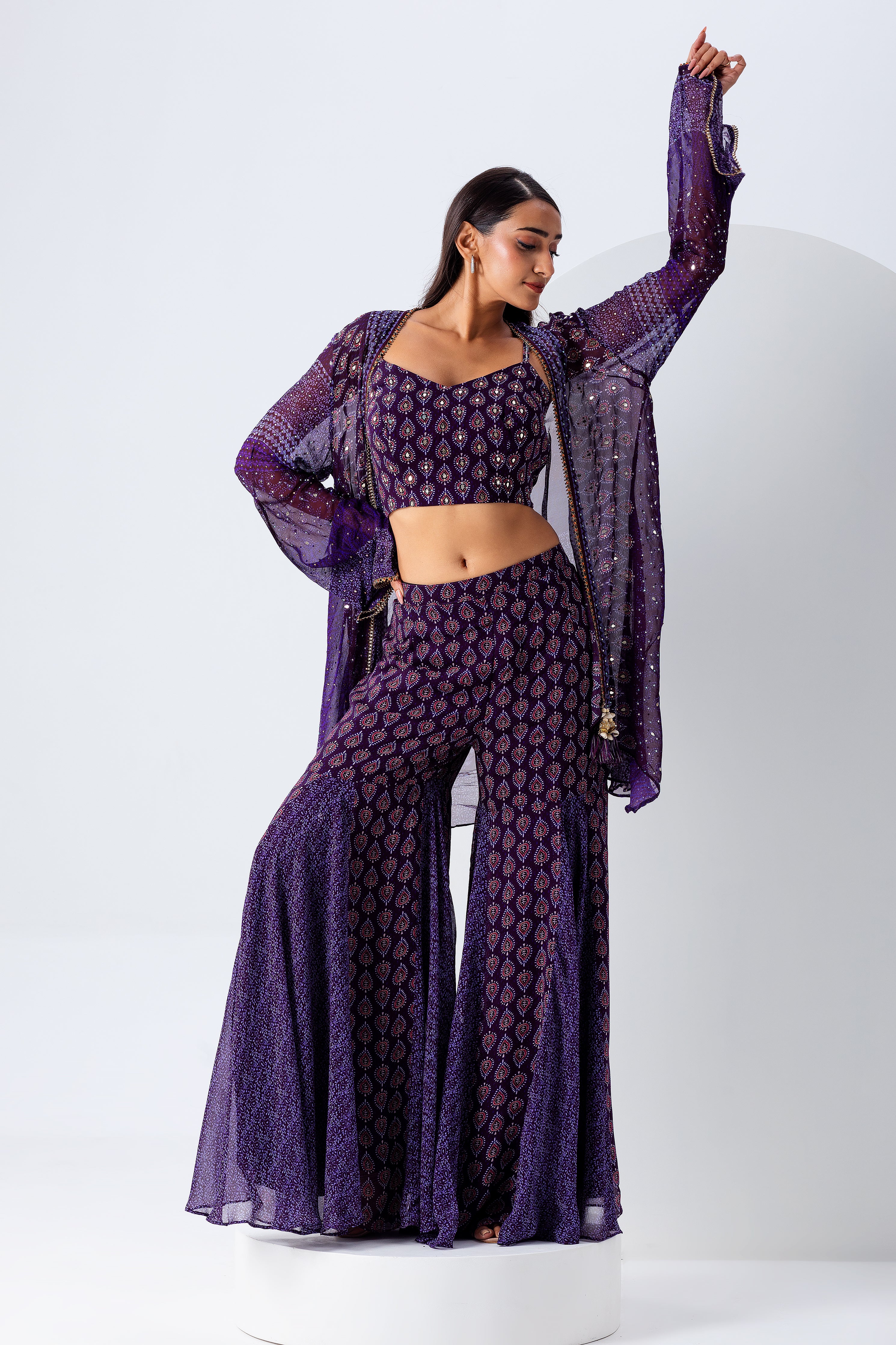 Purple Jacket Set - Mokshaa