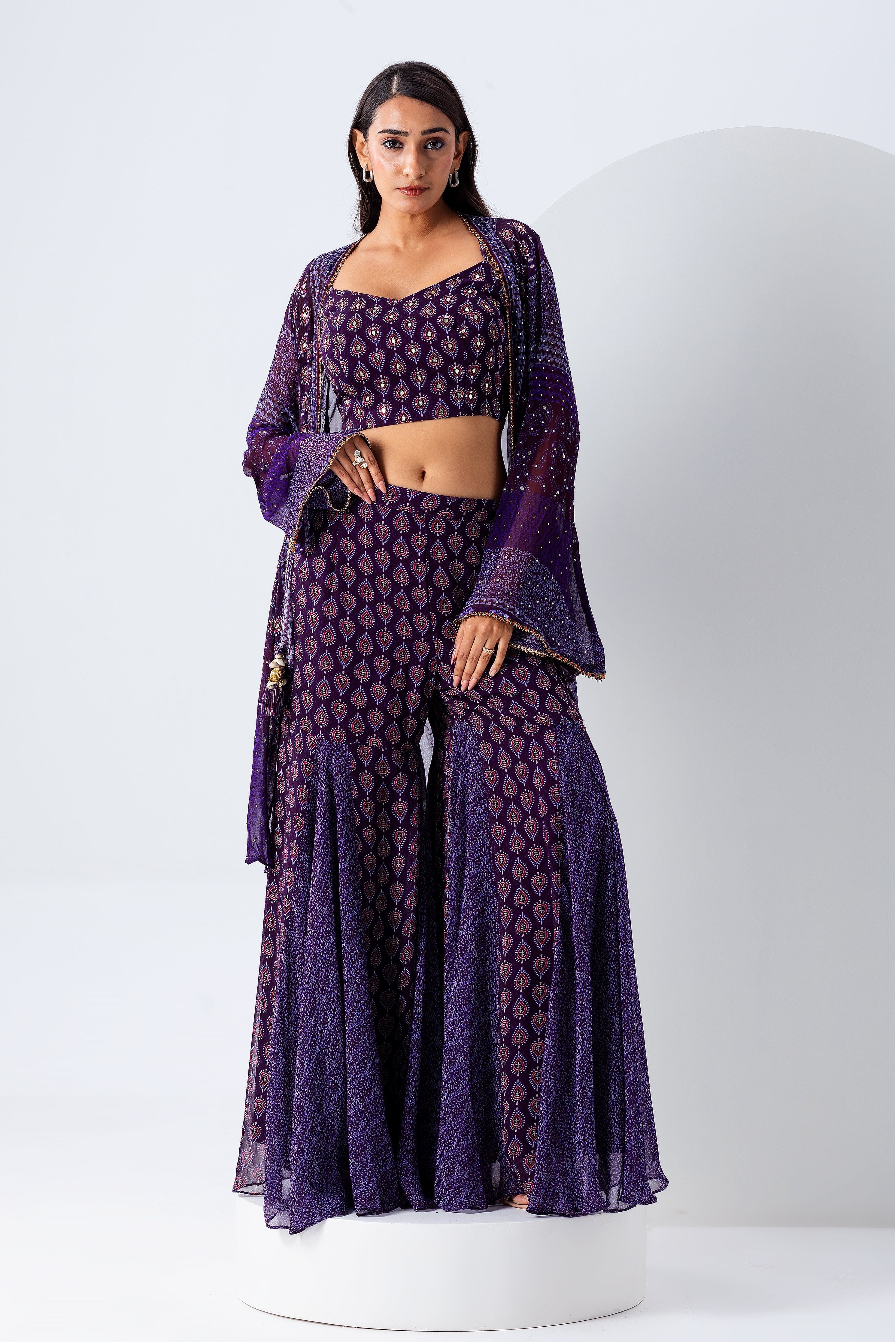 Purple Jacket Set - Mokshaa