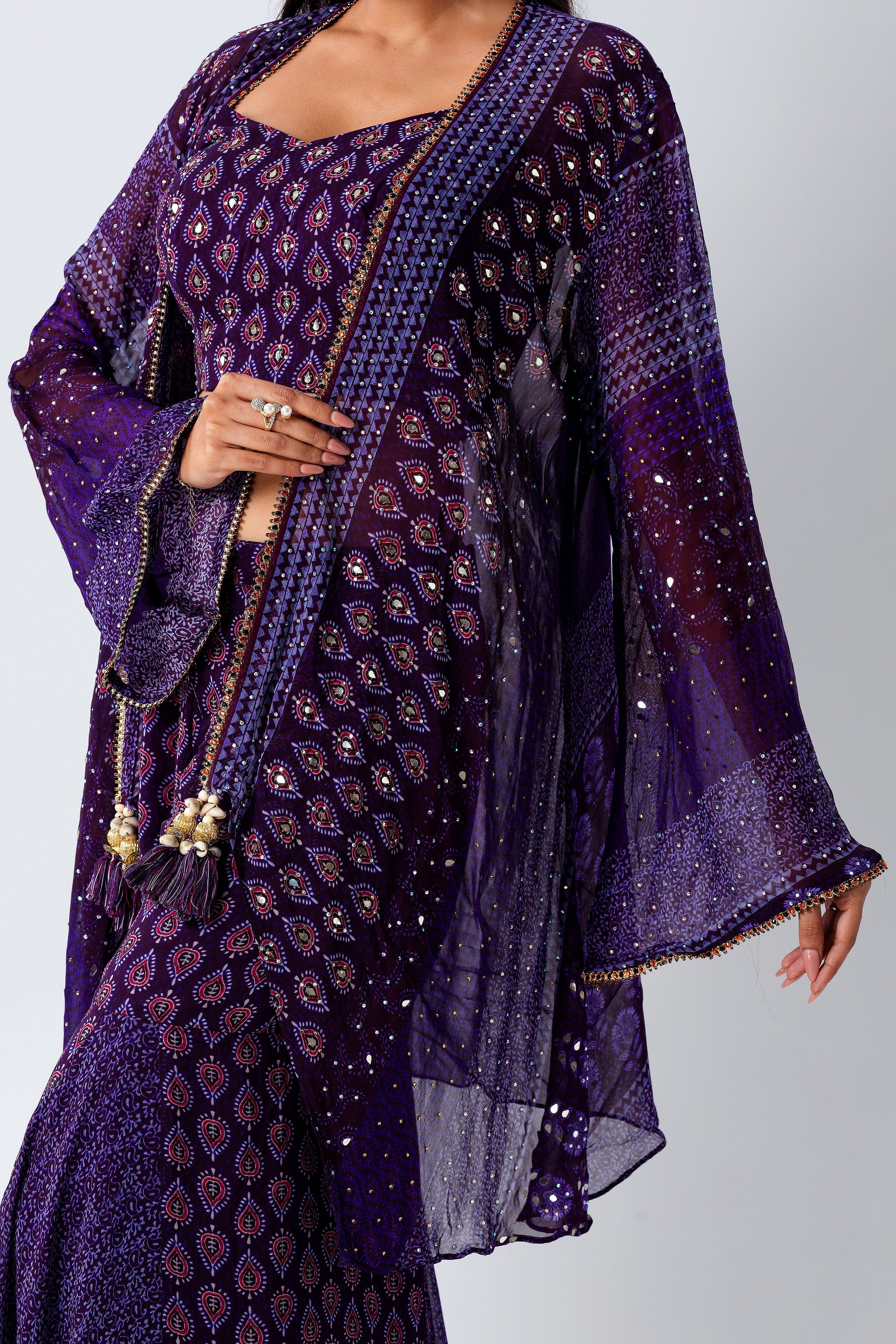 Purple Jacket Set - Mokshaa