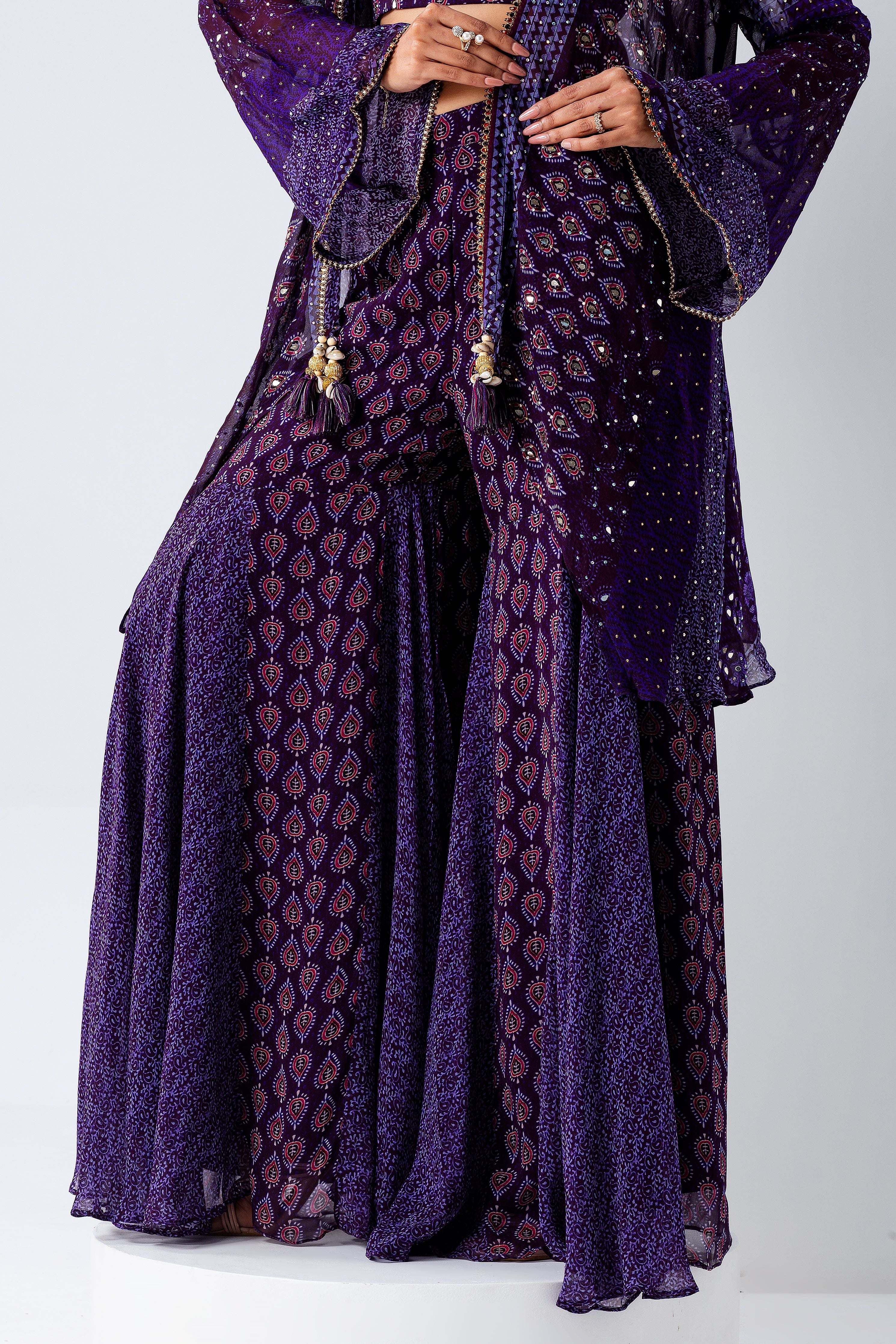 Purple Jacket Set - Mokshaa