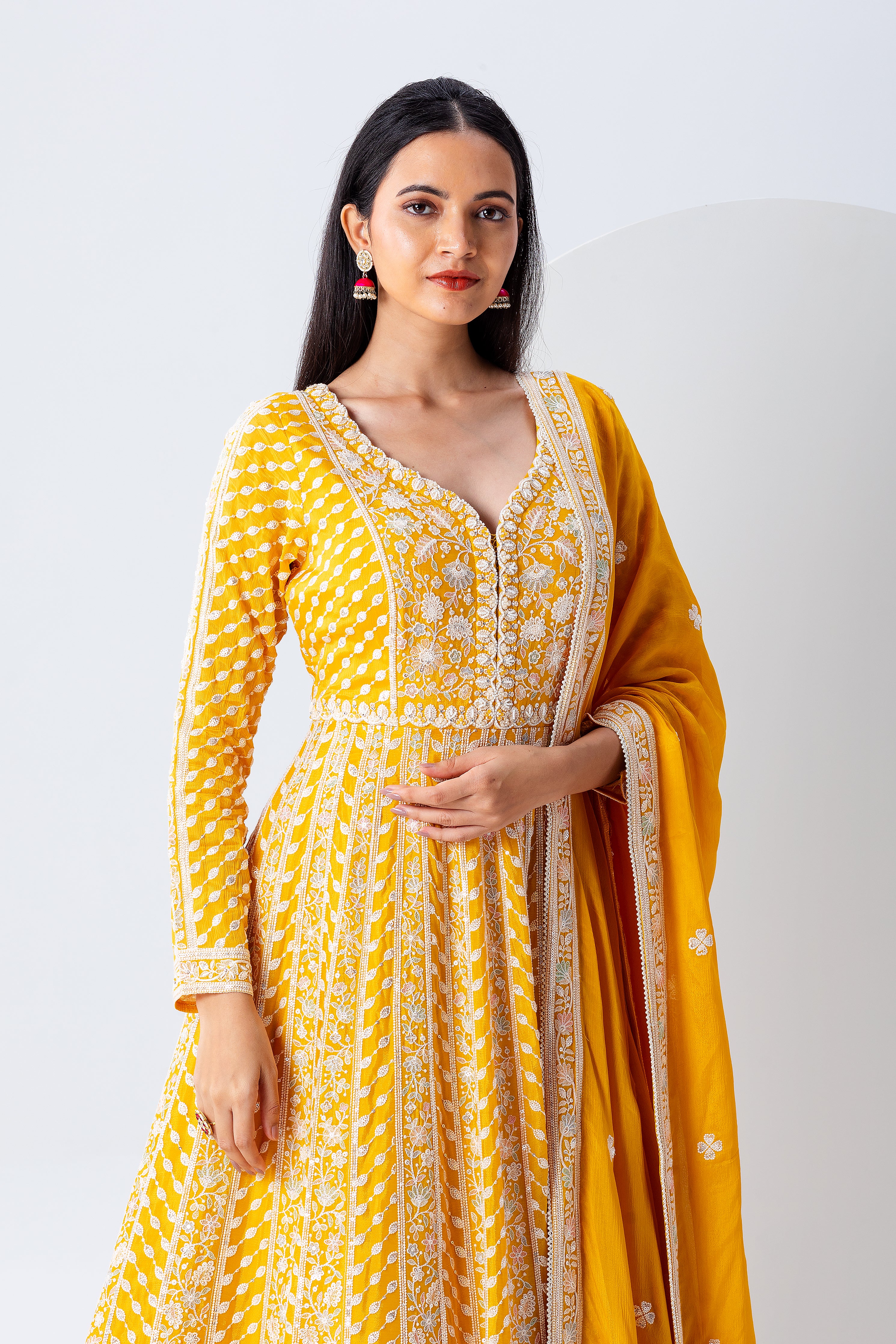 Yellow Anarkali Set