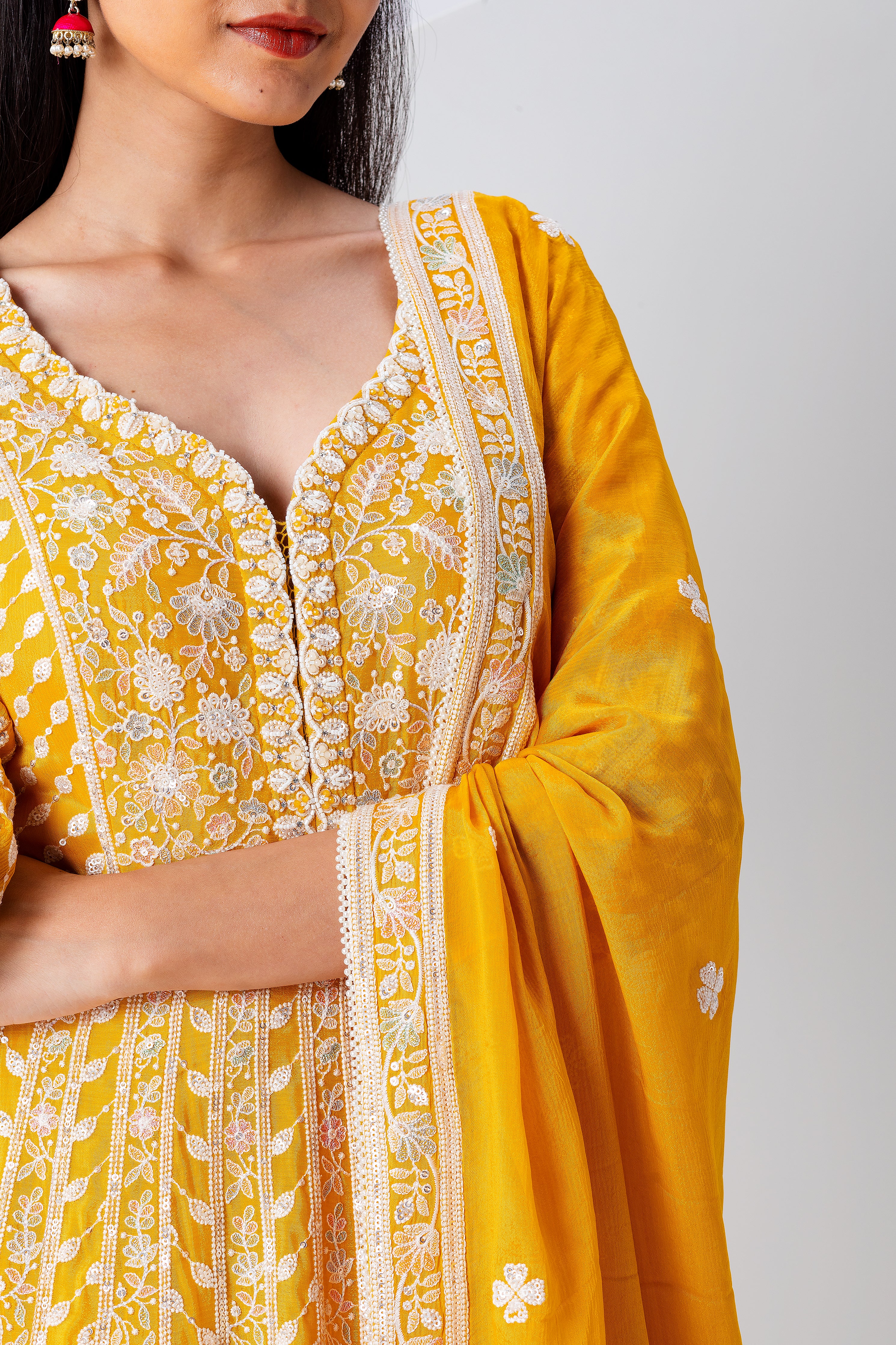 Yellow Anarkali Set