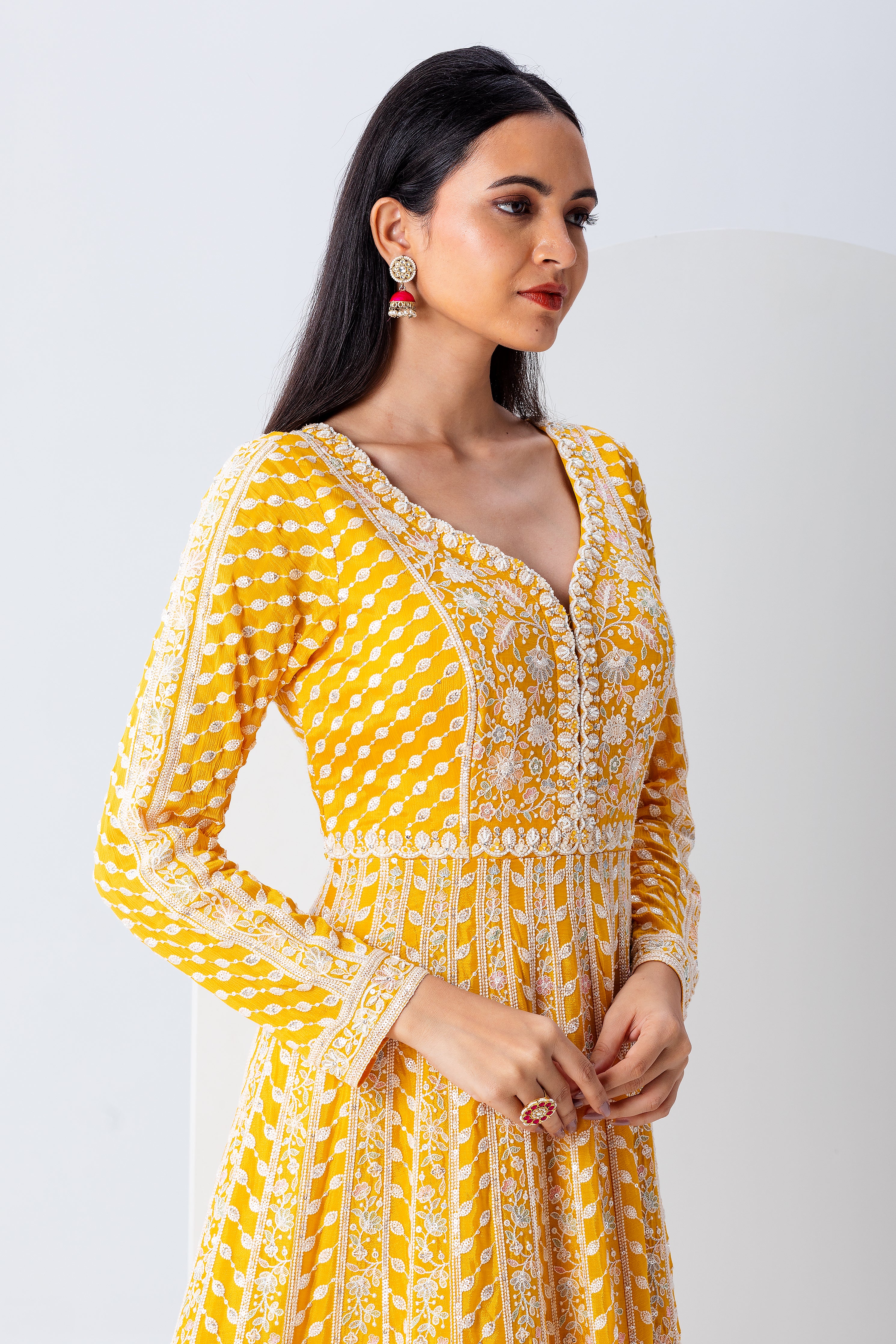 Yellow Anarkali Set