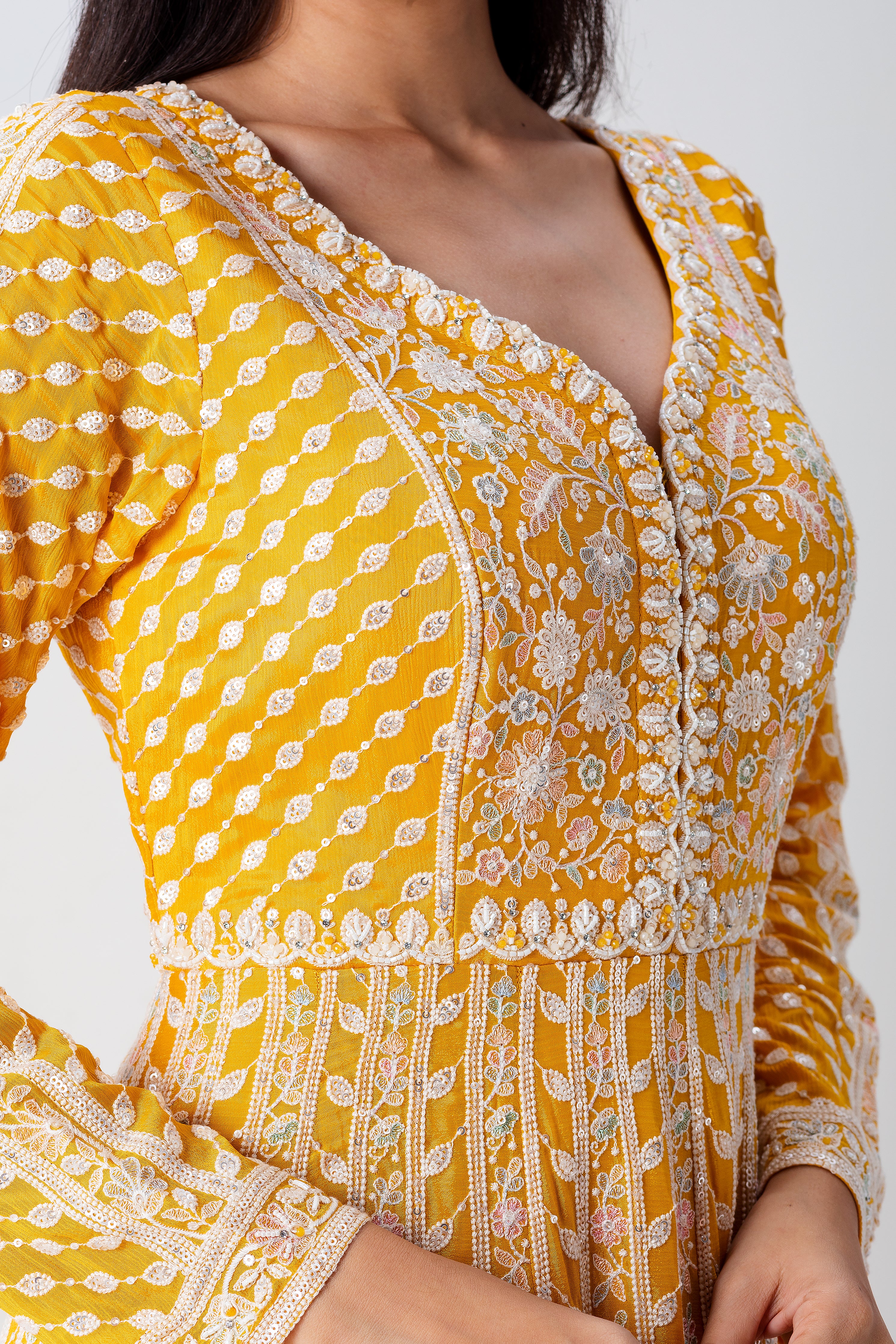 Yellow Anarkali Set