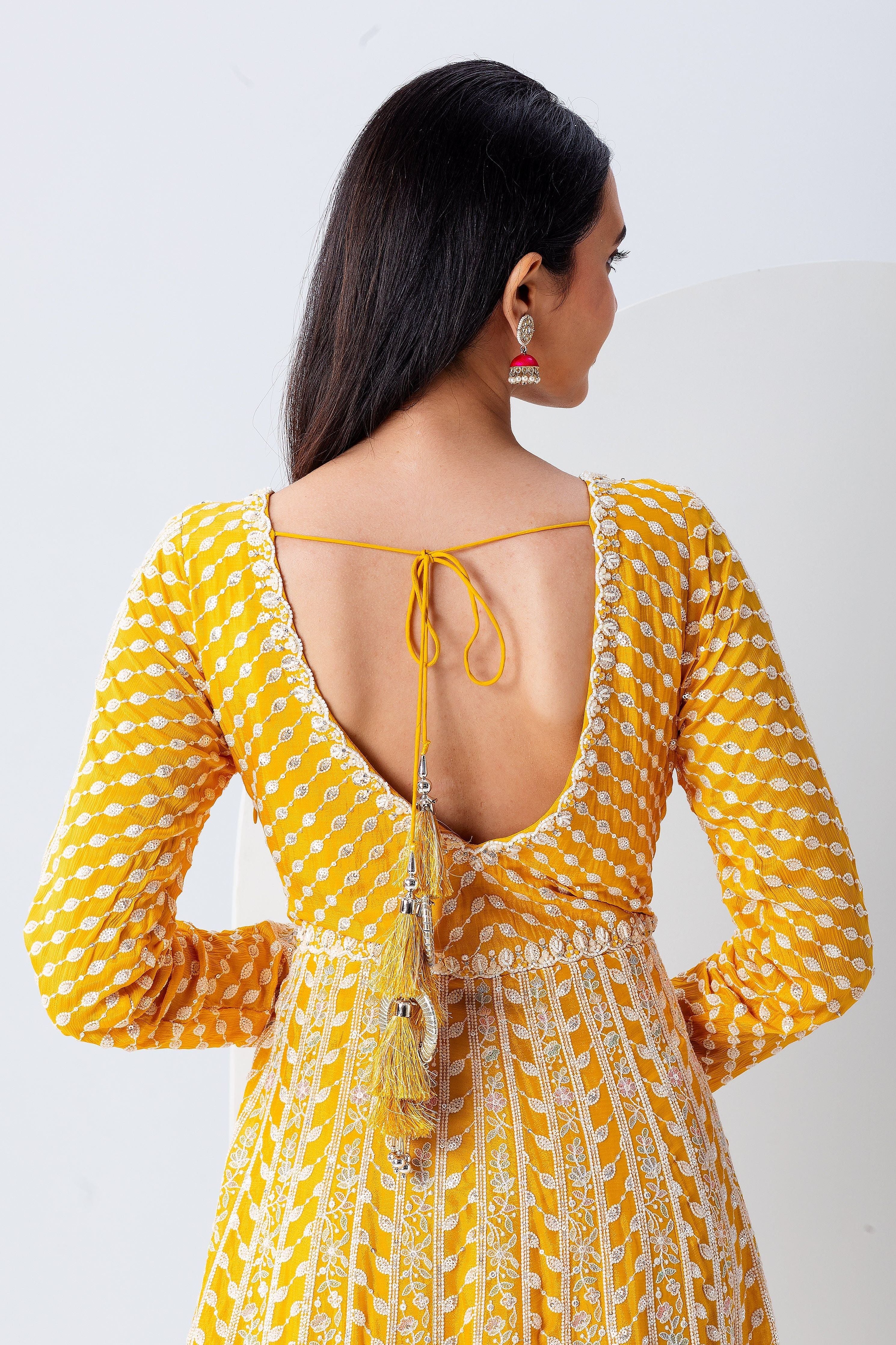 Yellow Anarkali Set - Mokshaa