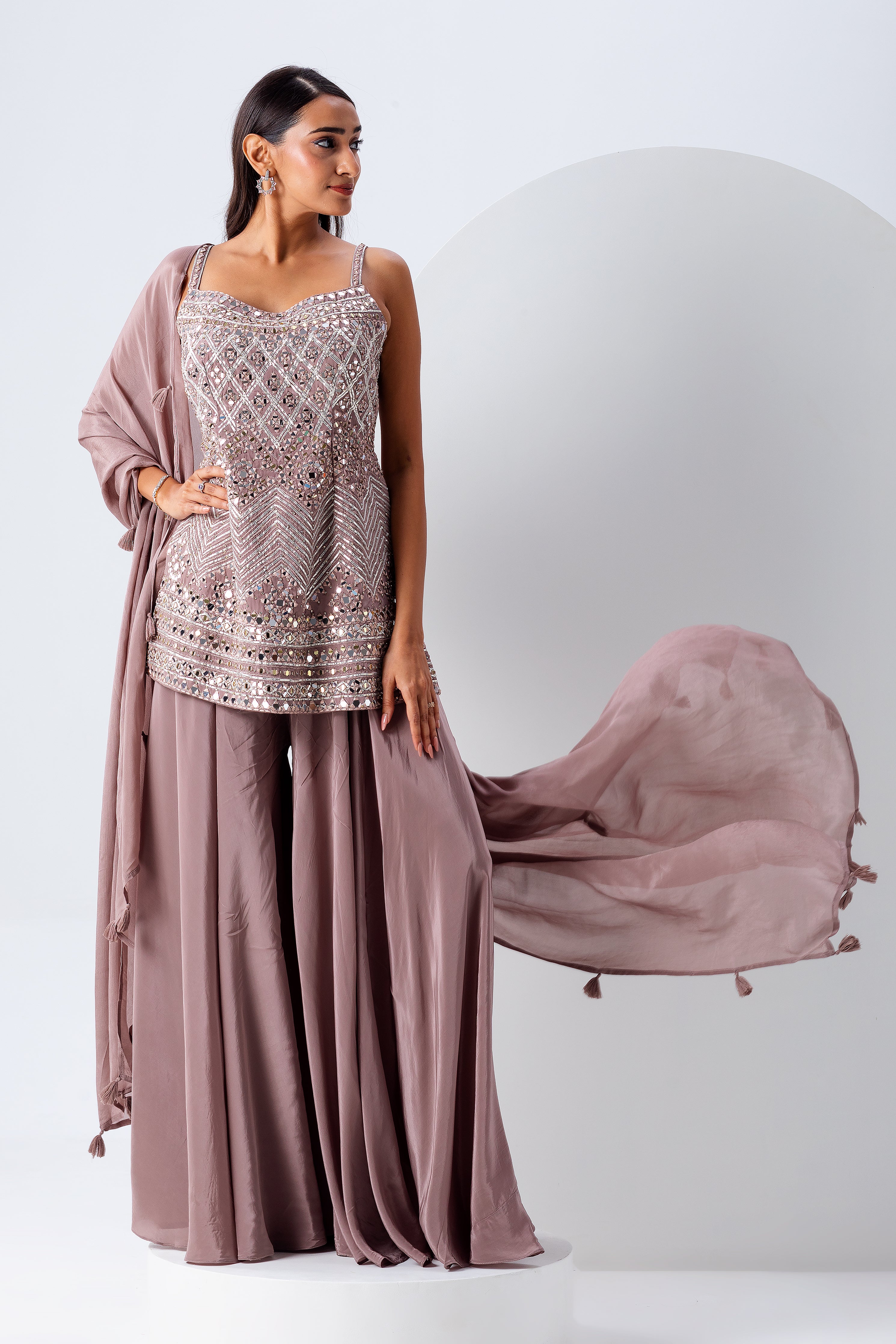 Mauve Sharara Set