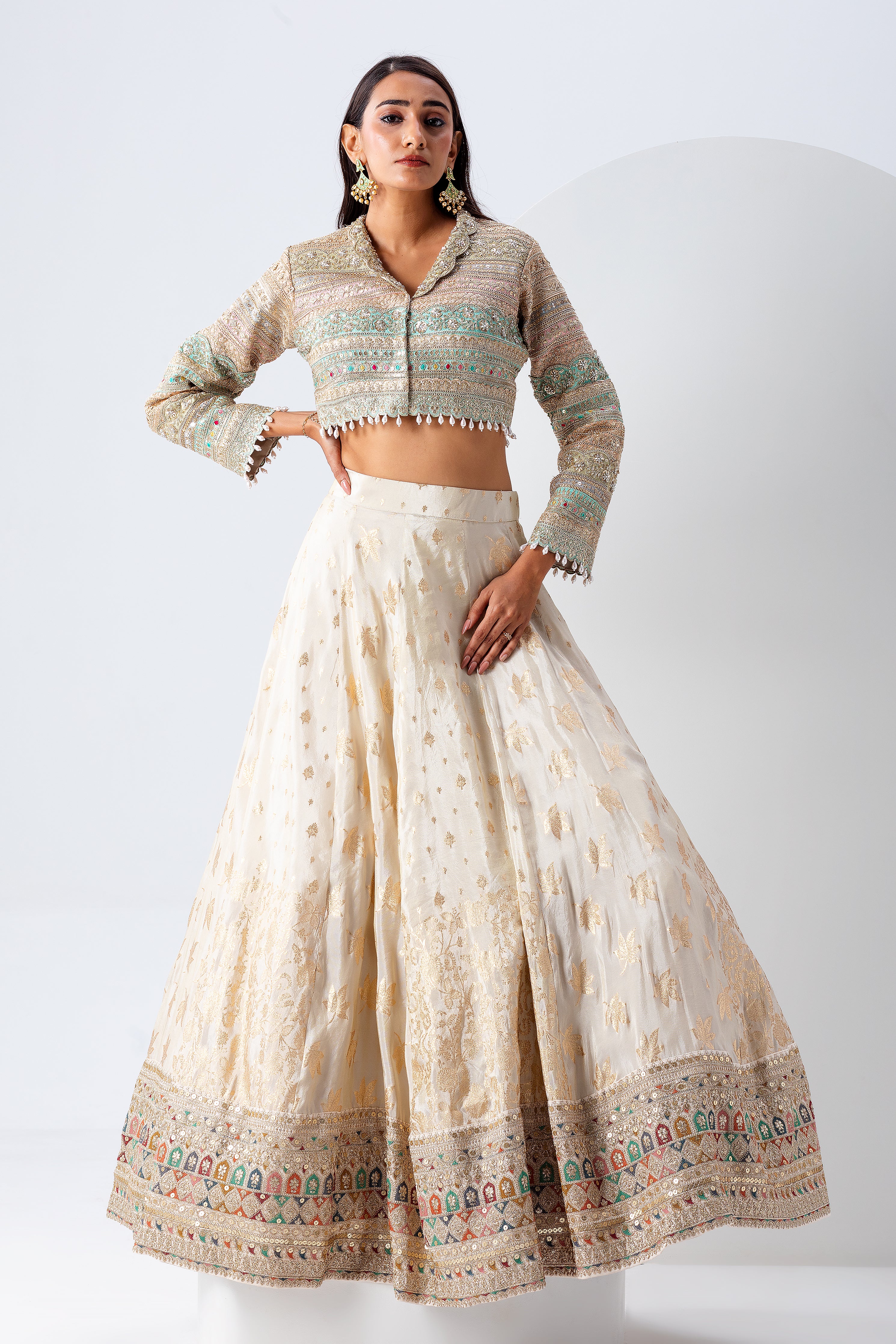 Ivory Lehenga Set